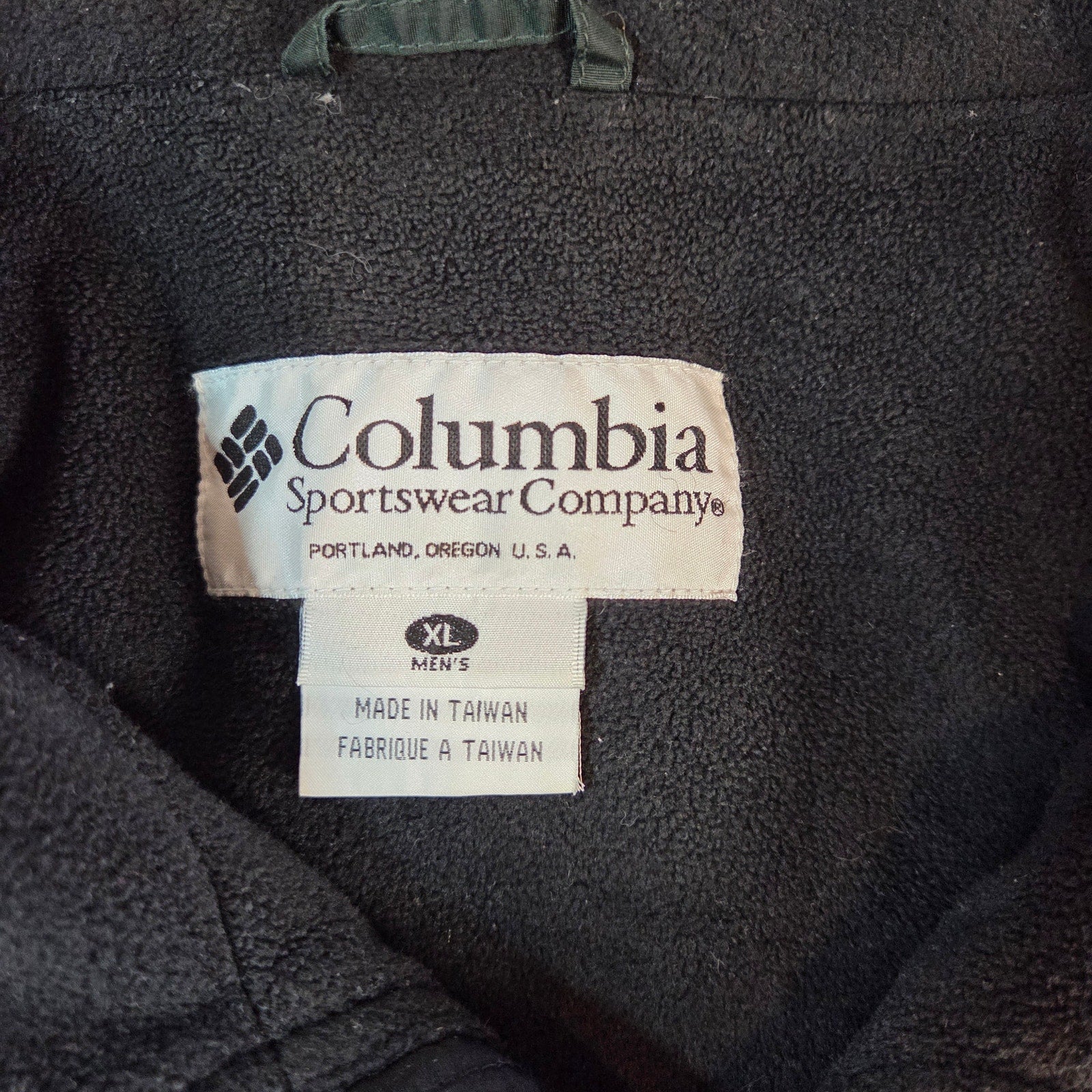 Columbia Sportswear Green Fleece Lined Bomber Jacket Men’s XL Made in Taiwan