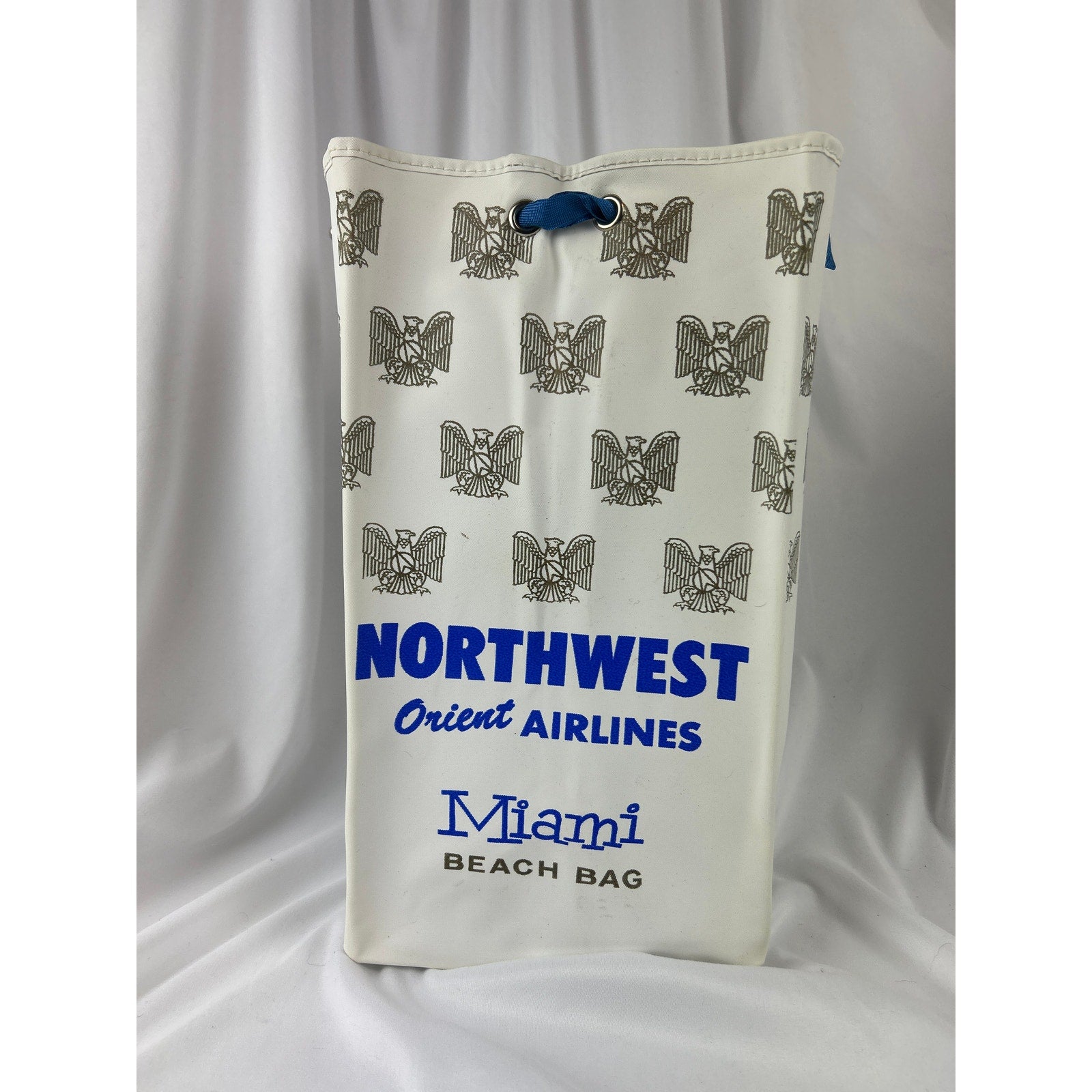 Vintage Northwest Orient Airlines Miami Beach Bag Airline Tote Movie Props