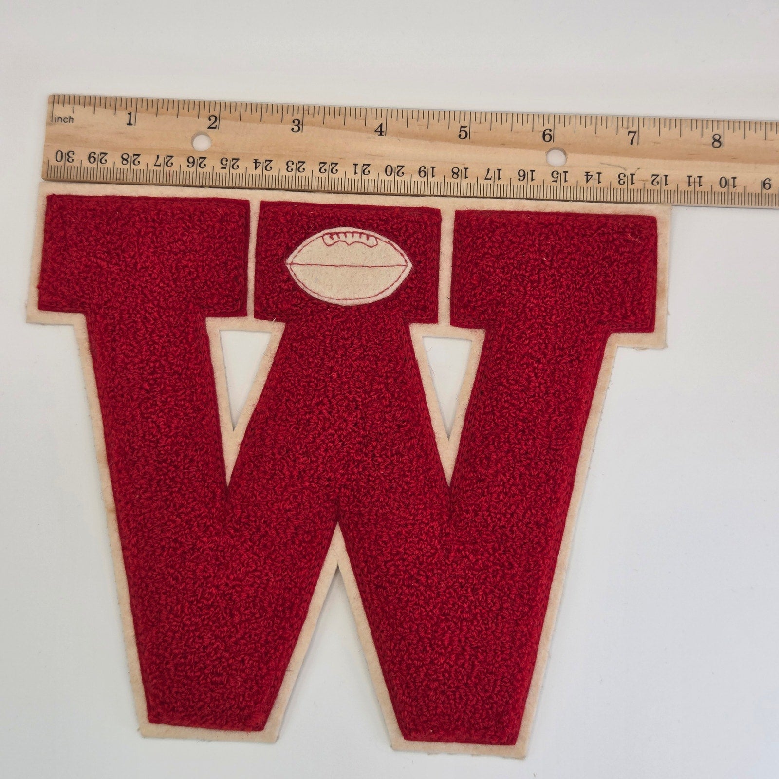 Vintage Lowe Campbell Chenille Varsity W Patch Football Sweater Jersey 1940s