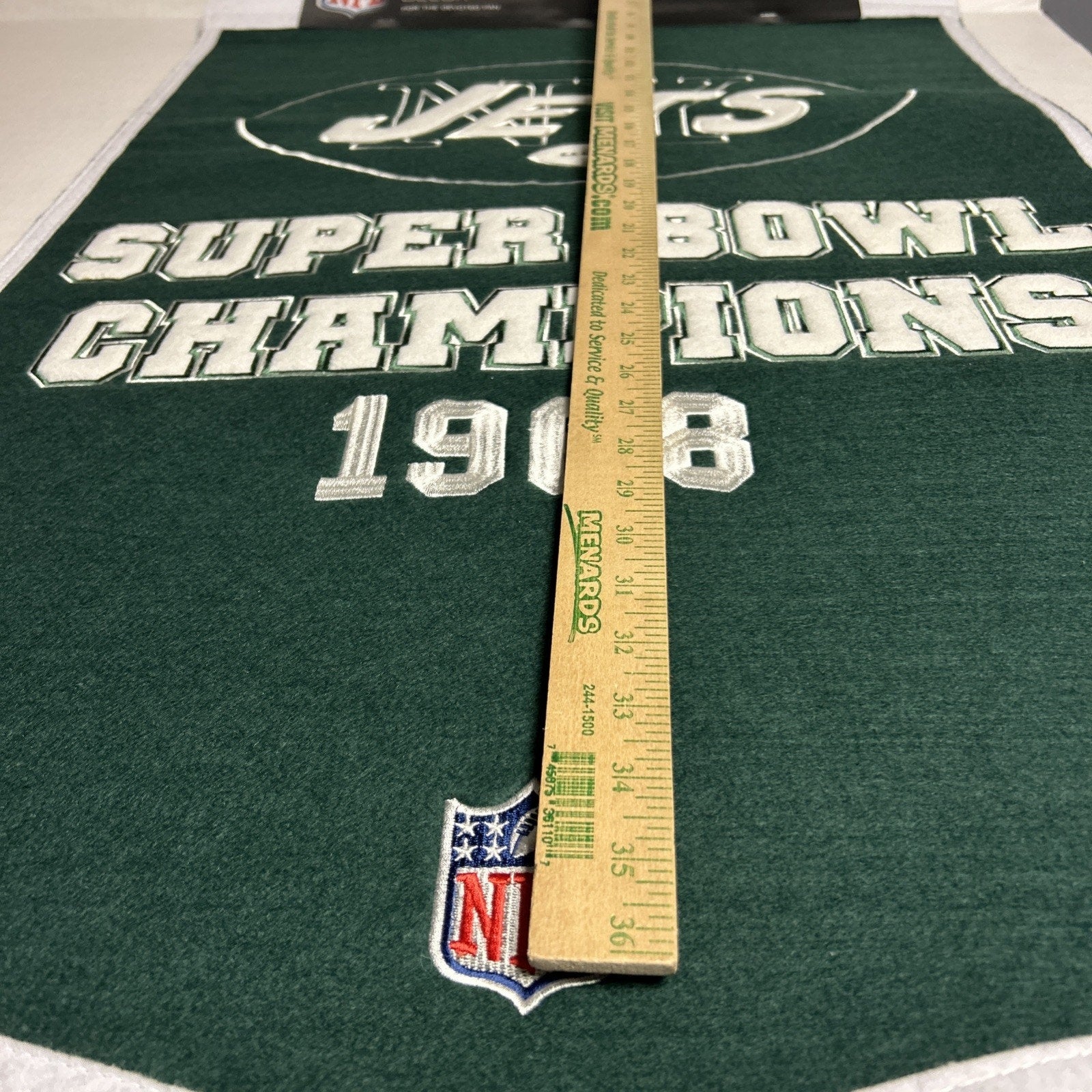 New York Jets Wool Blend NFL Champions Banner, 24" x 36"