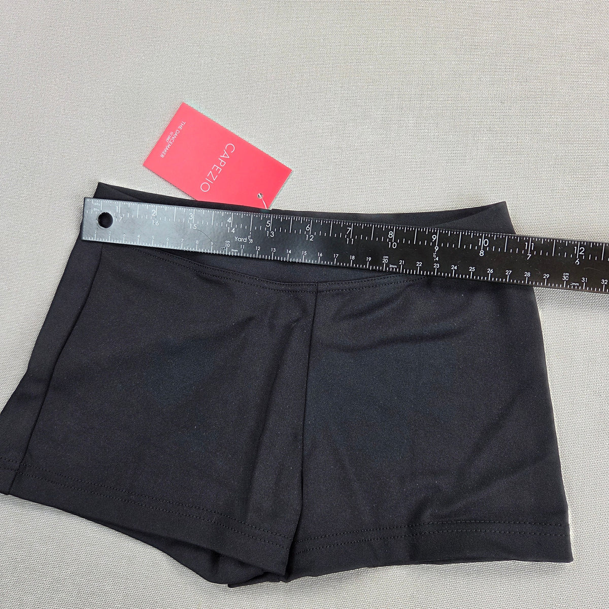 Capezio Girls Medium Team Basics Boy Cut Low Rise Dance Shorts Black TB113C NWT