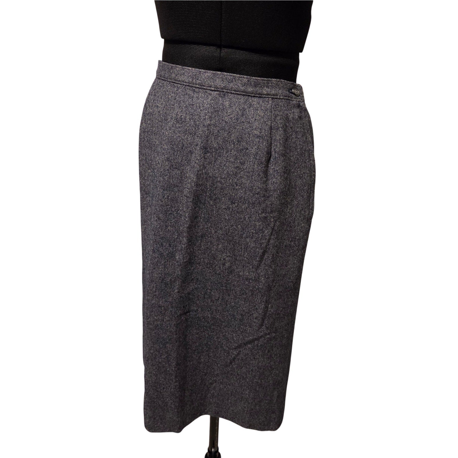 Pendleton Virgin Wool Skirt Womens 10 Herringbone USA Vintage Midi A Line