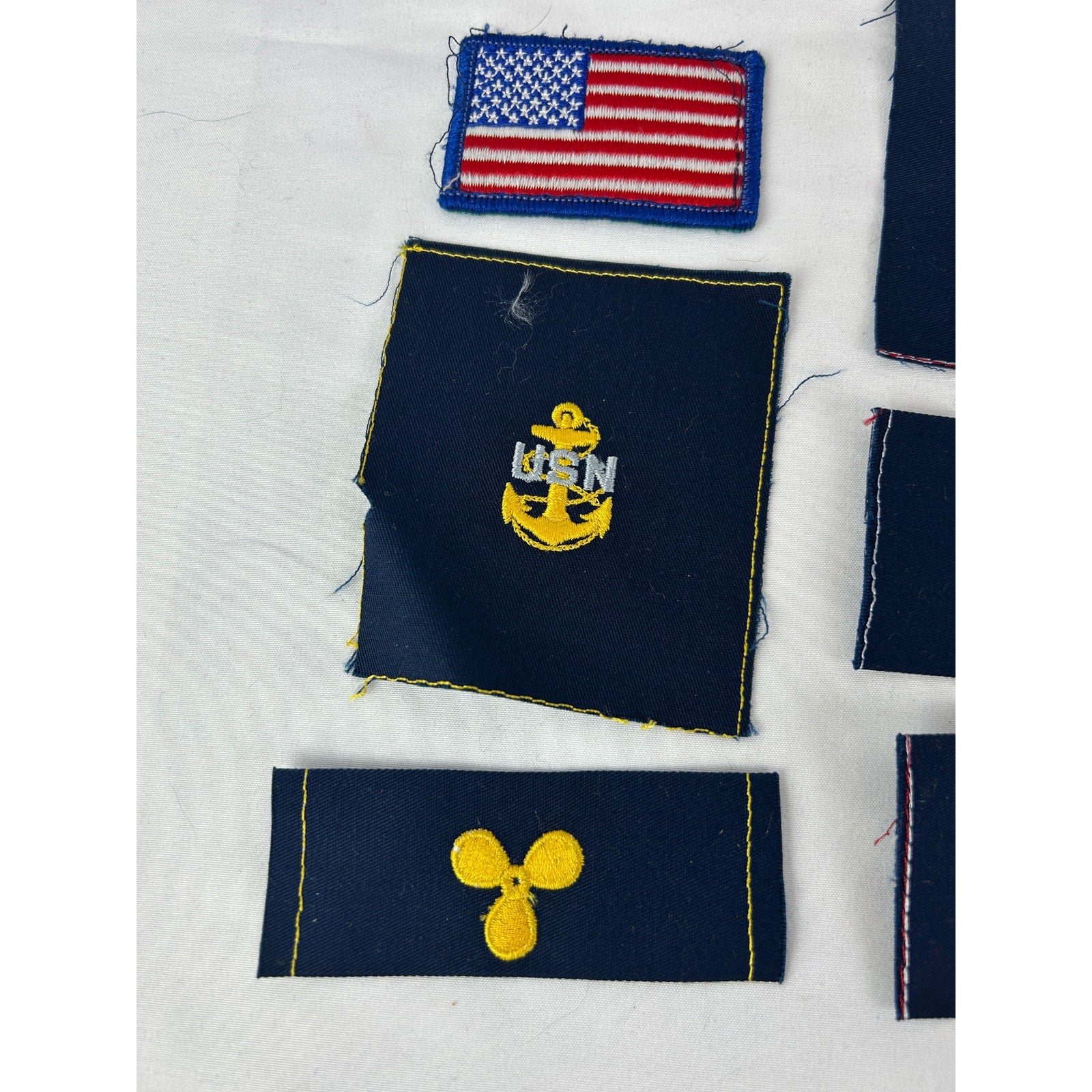 Vintage US Navy Patch Lot Rating Badges Name Tape Insignia 7pc