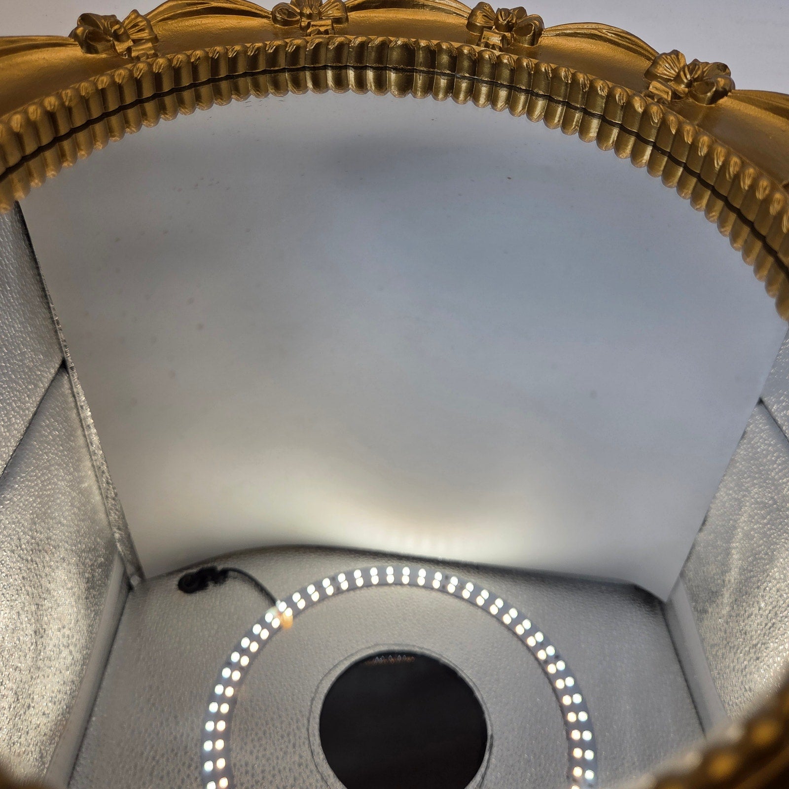 Syroco 1943 Gold Oval Bow Ribbon Vanity Table Mirror USA Wall Hanging VTG MCM