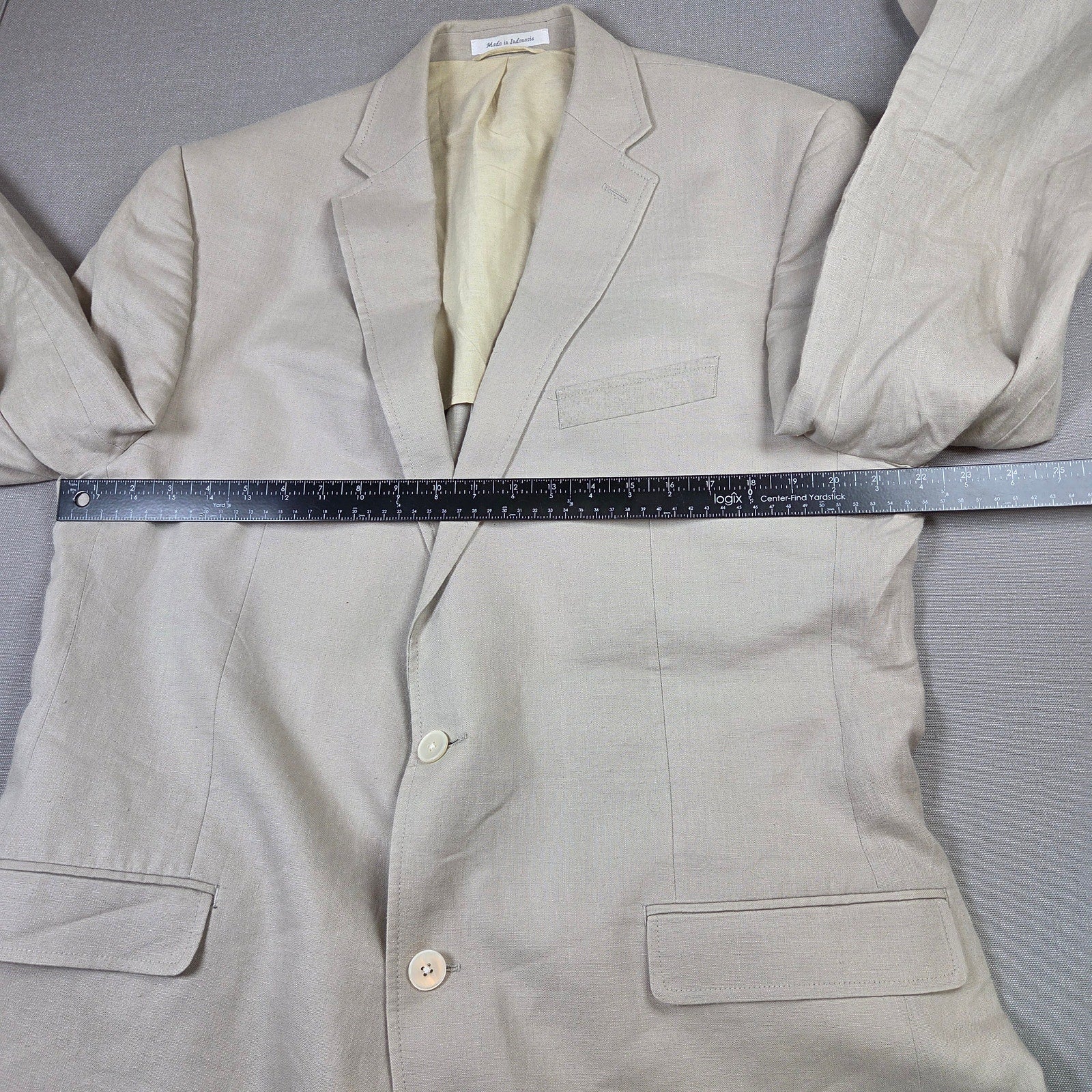 Lauren Ralph Lauren Mens Linen Blazer 44XL Tan Sport Coat 2 Button Jacket
