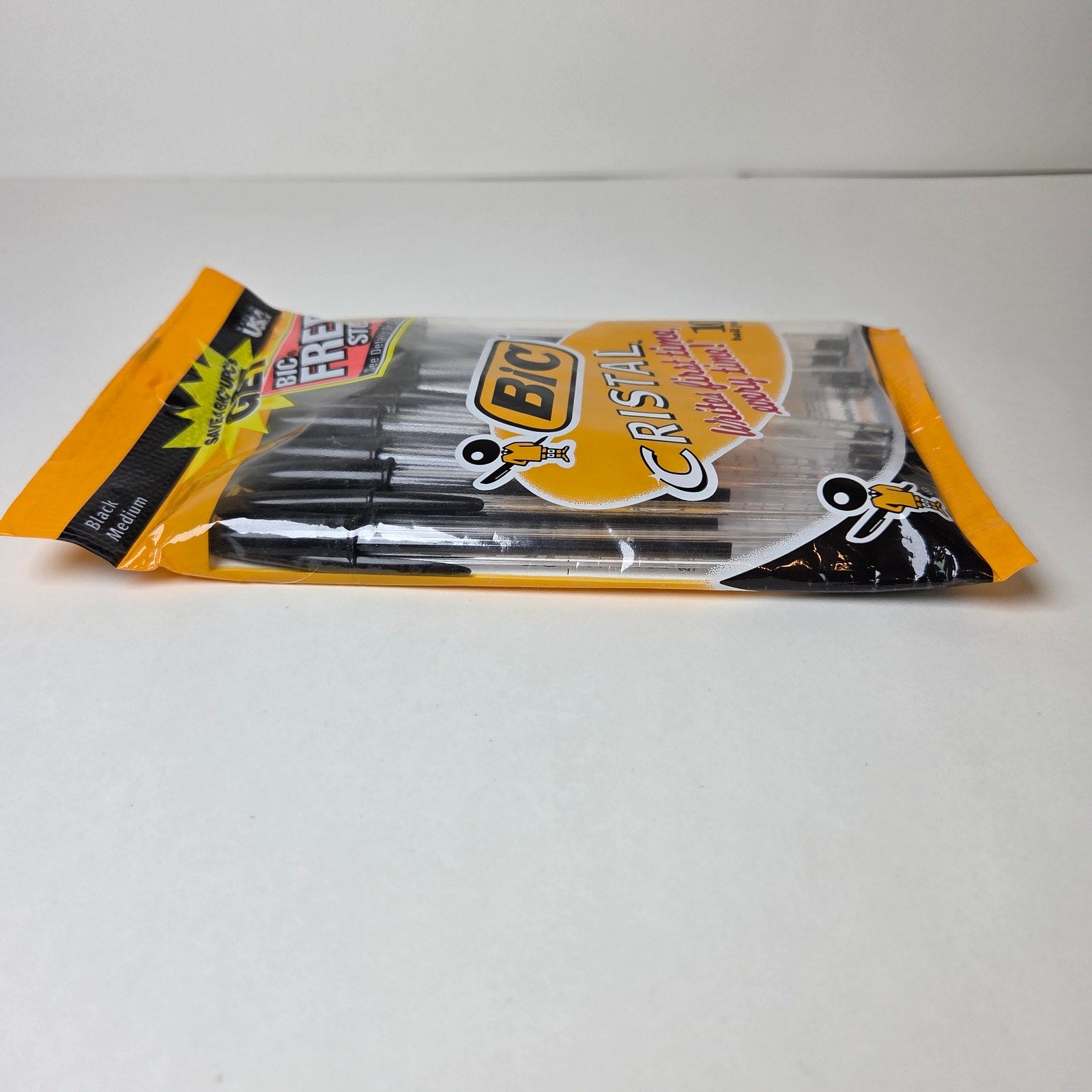 Vintage 1997 BIC Cristal Black Ballpoint Pens NOS 10 Pack Sealed Made in USA