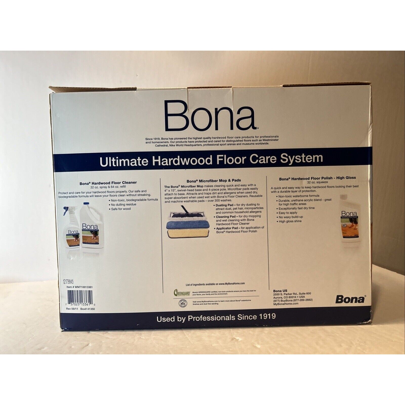 Bona Ultimate Hardwood Floor Care Kit Microfiber Mop Cleaner Set New