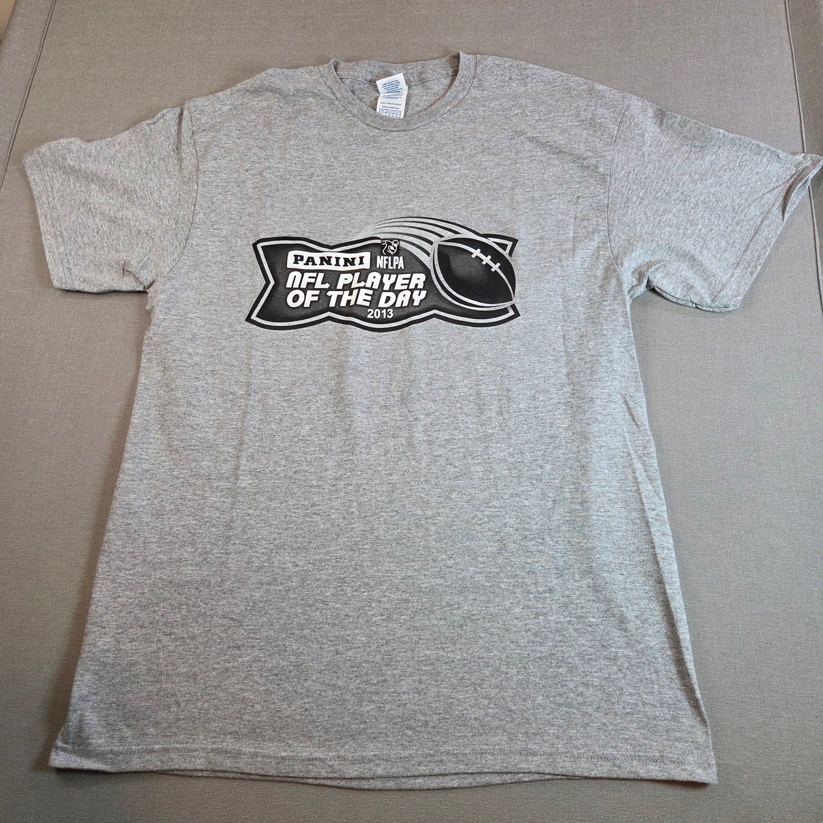 Panini NFL Player of the Day 2013 Promo Tee Shirt Gray Delta Pro Weight L