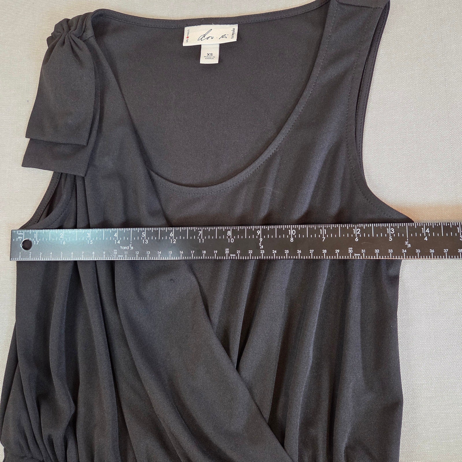 Dov Ri for Impulse Black Sleeveless Wrap Dress XS Polyester Macy’s Exclusive