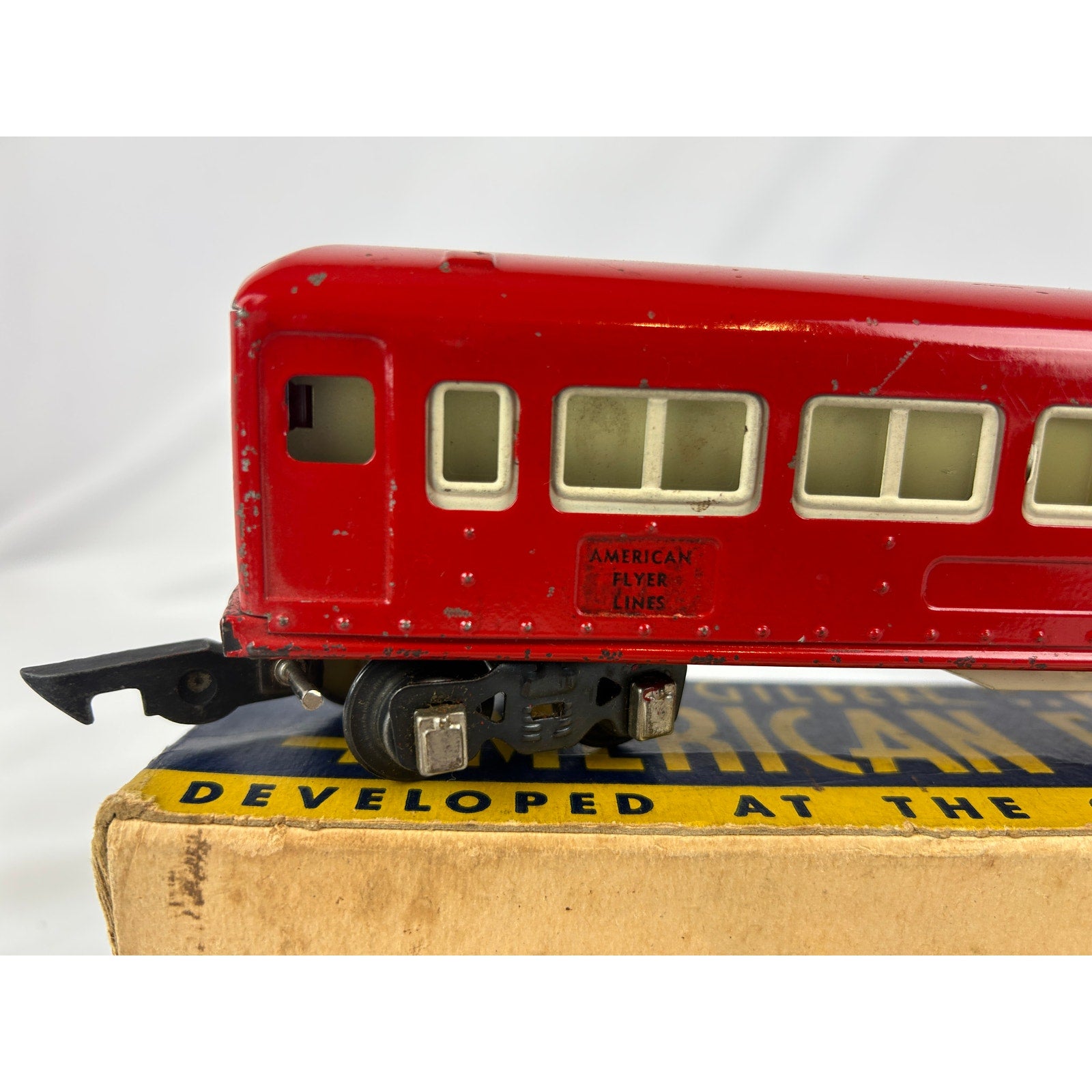 American Flyer 495 Red Passenger Car Prewar 3/16 O Gauge w Box