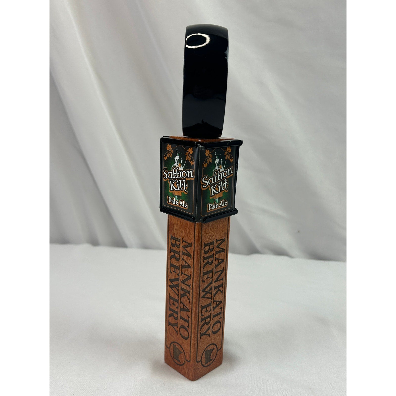 Mankato Brewery Saffron Kilt Pale Ale Beer Tap Handle Minnesota 2010 Wood