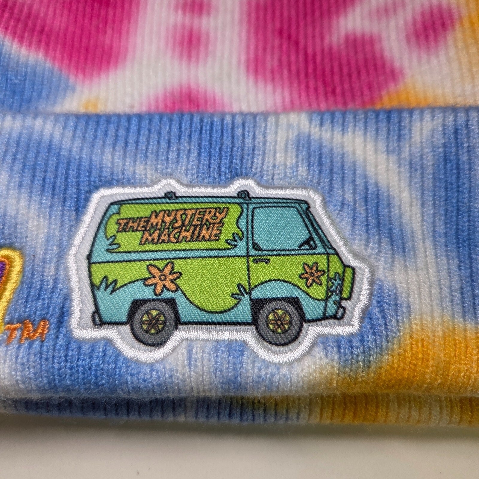 Scooby Doo Mystery Machine Tie Dye Knit Pom Pom Adult Stocking Hat