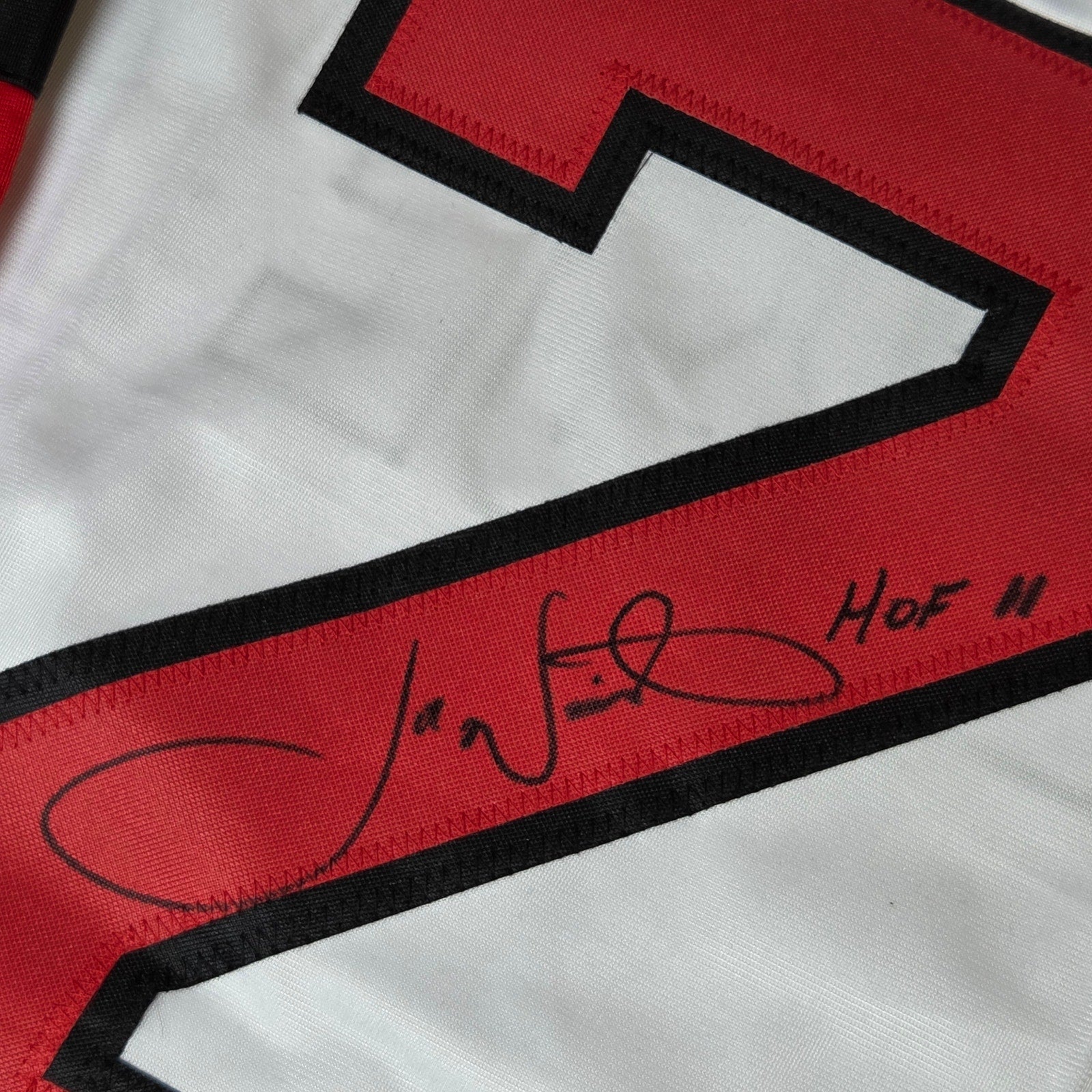 Joe Nieuwendyk HOF 11 Signed New Jersey Devils Custom Jersey Beckett Witness