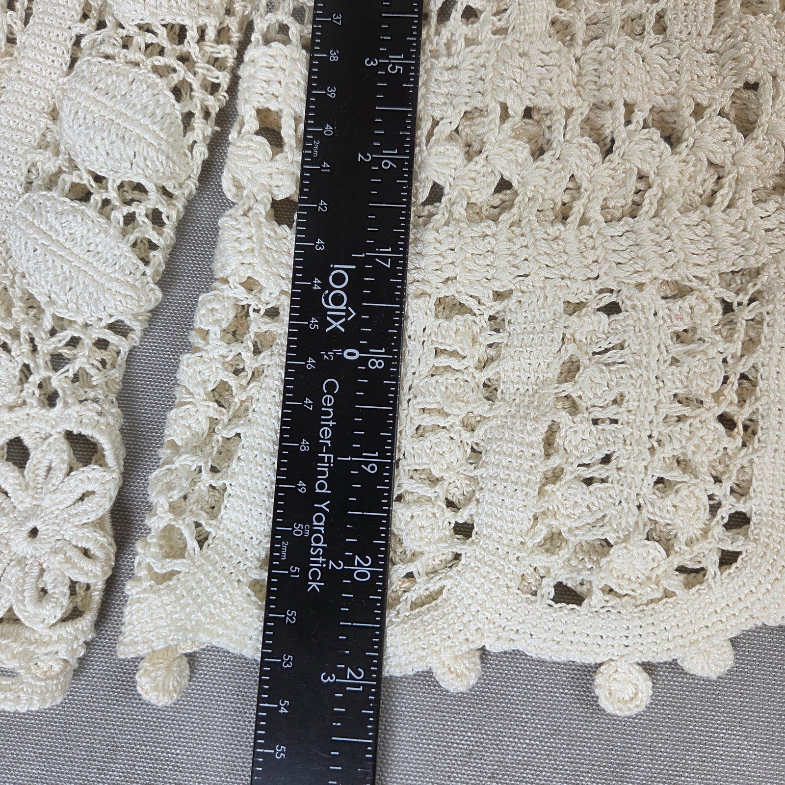 Unbranded Crochet Lace Cardigan Open Knit Floral Button Front Sweater