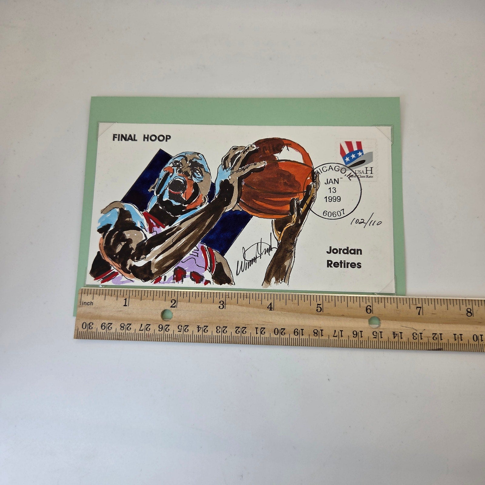 Michael Jordan Final Hoop Cachet Envelope Art 1999 Wild Horse 102/110