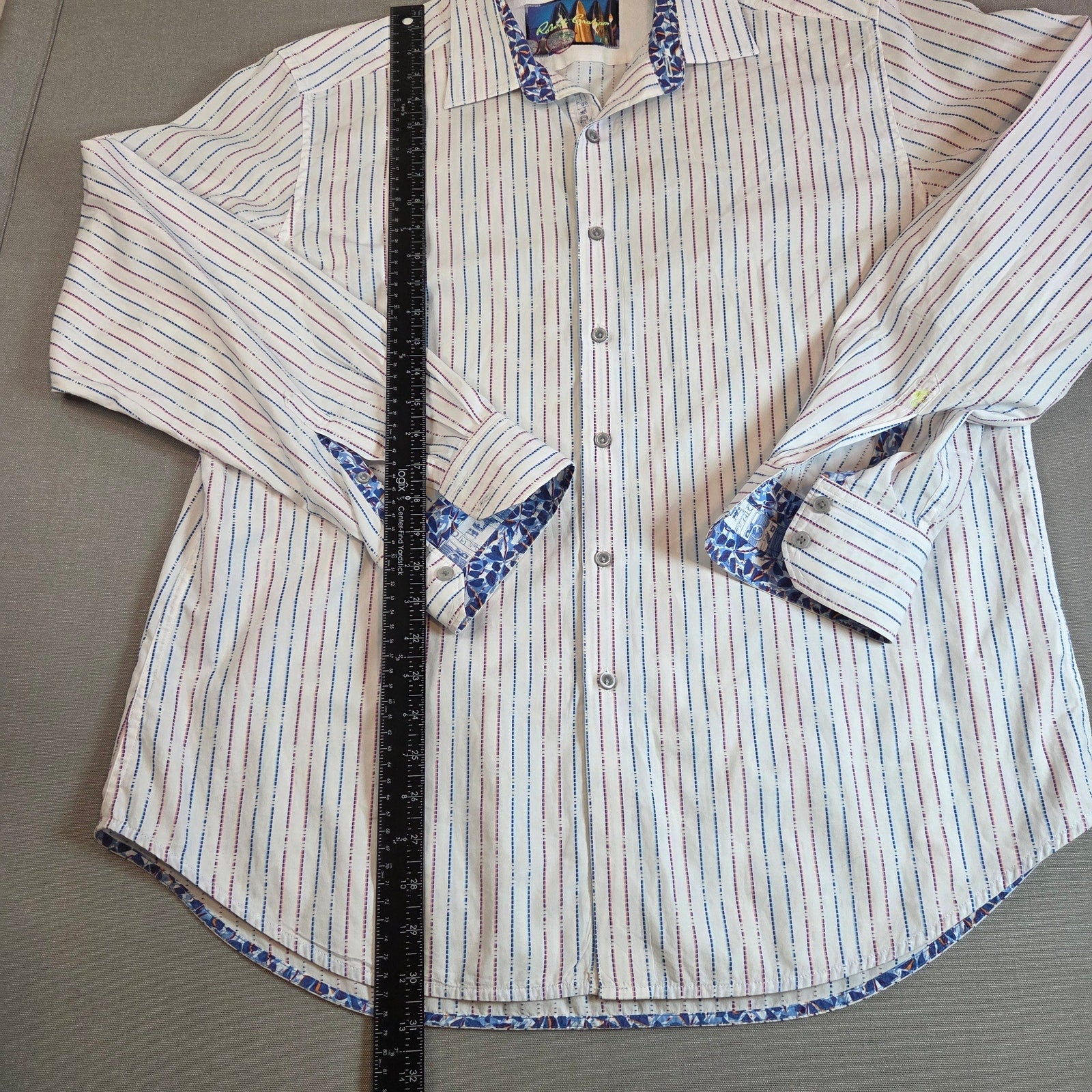 Robert Graham Classic Fit Striped Shirt XL Knowledge Wisdom Truth Cotton