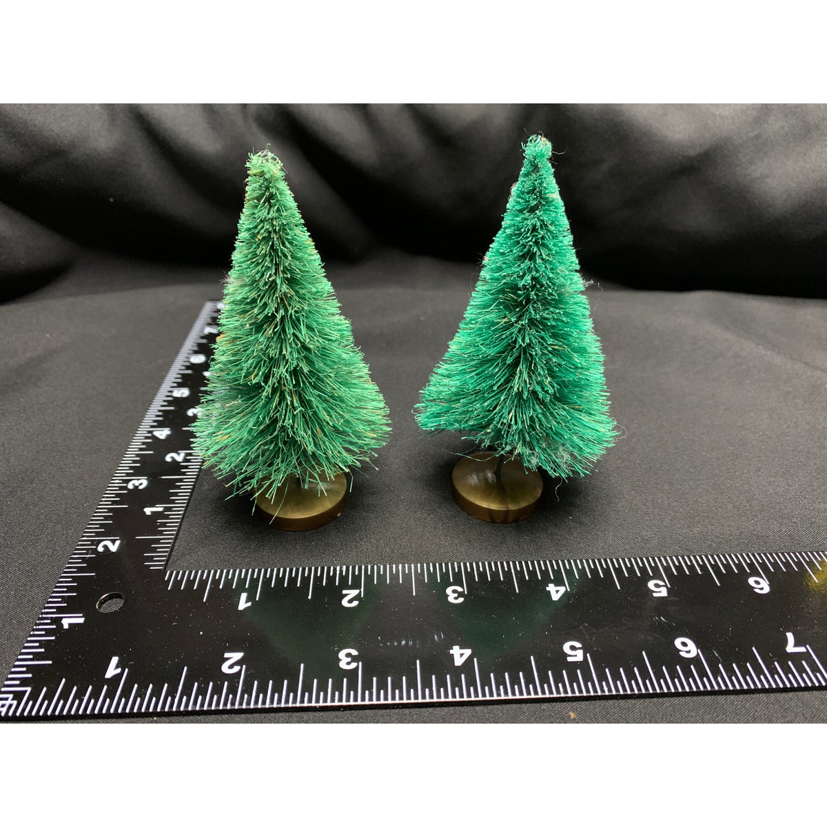 Vintage Miniature Bottle Brush Pine Trees – Set of 2