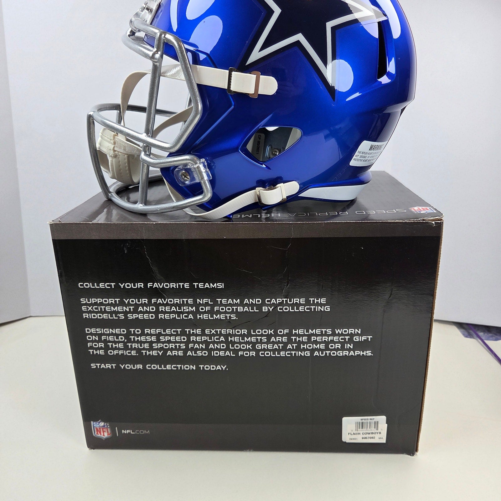 Troy Aikman Signed Riddell Cowboys Flash Alt Speed Replica Helmet BAS Witness