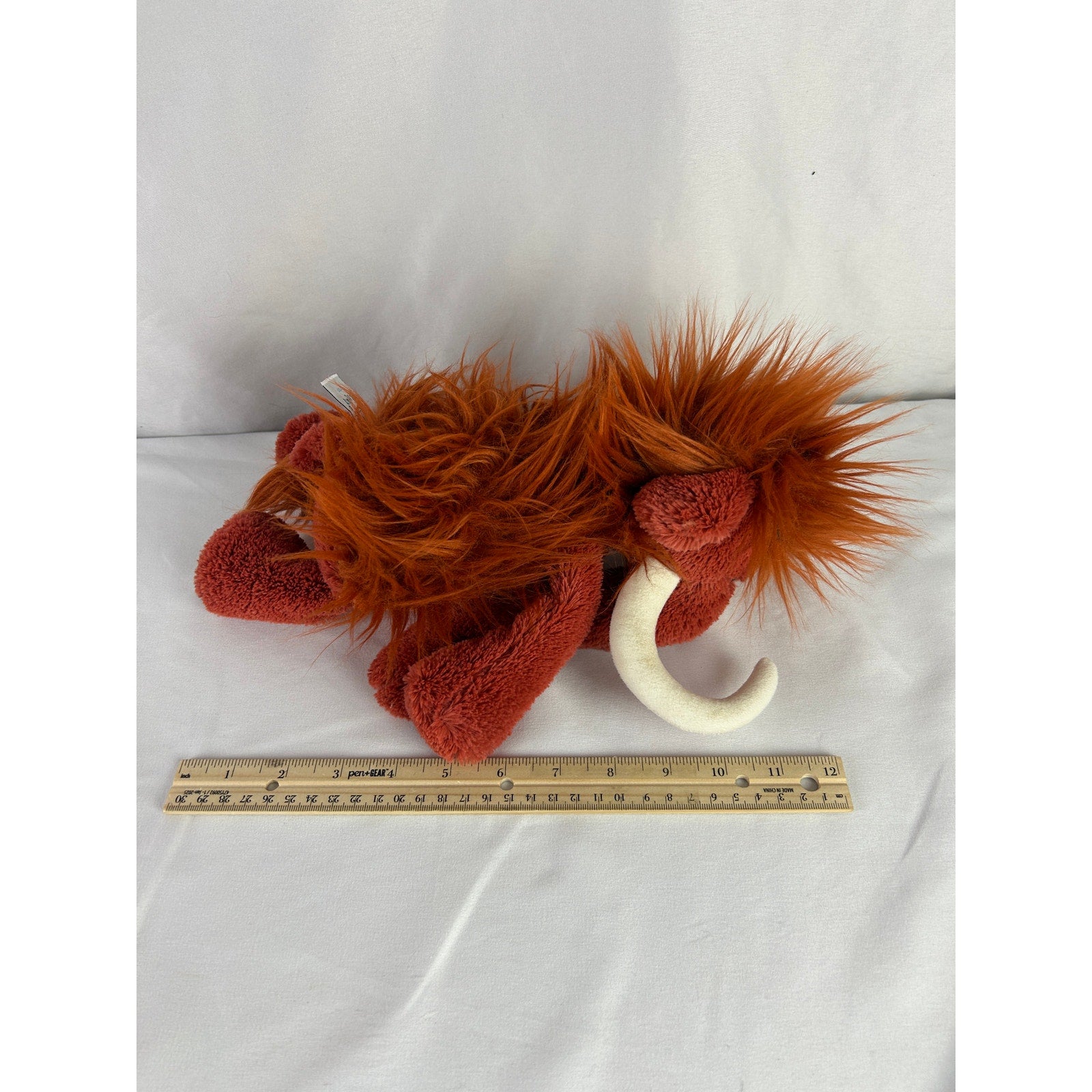 Jellycat Viggo Mammoth Plush Stuffed Animal Orange Woolly Mammoth Retired