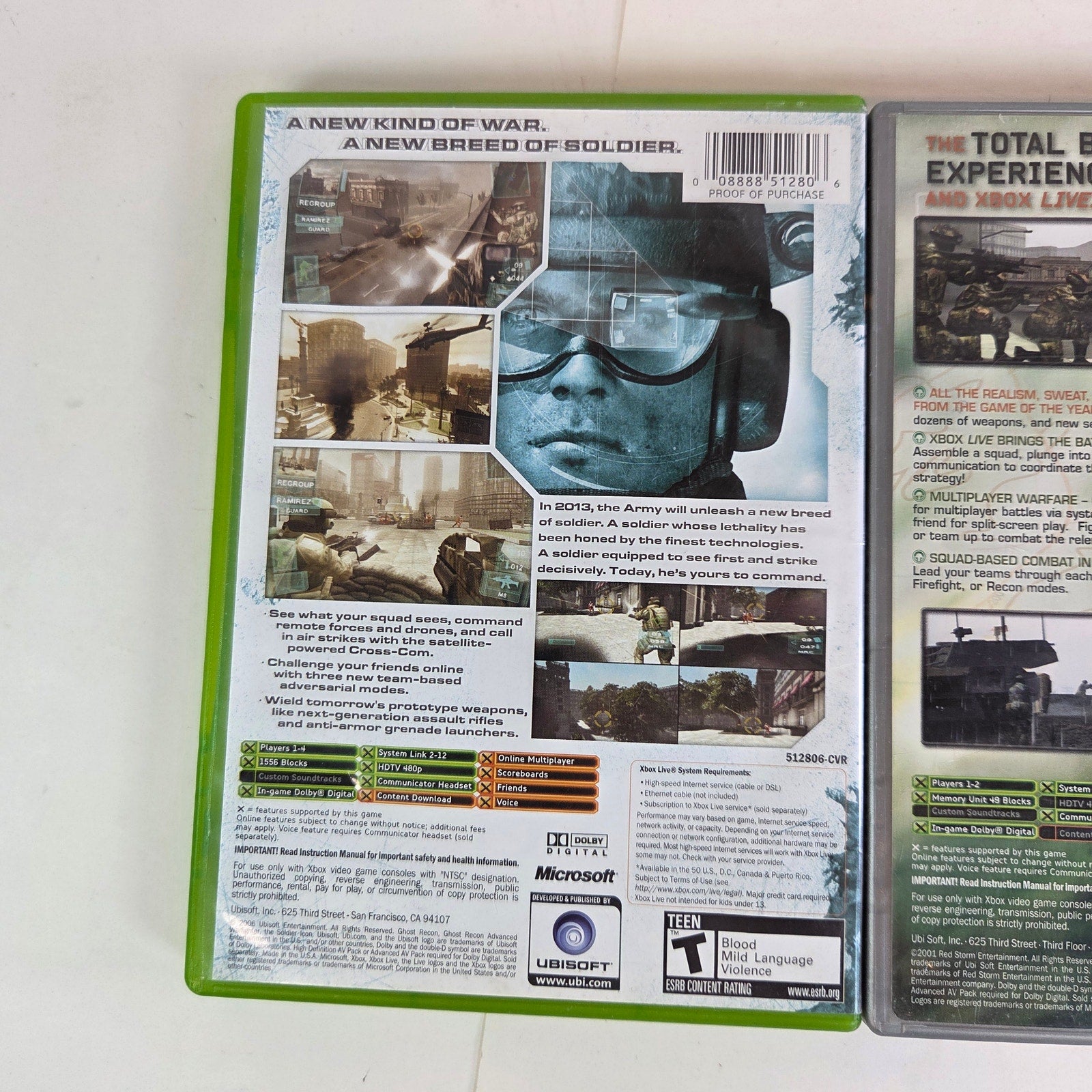 Tom Clancy’s Ghost Recon Xbox Lot Ghost Recon Ghost Recon 2 Advanced Warfighter