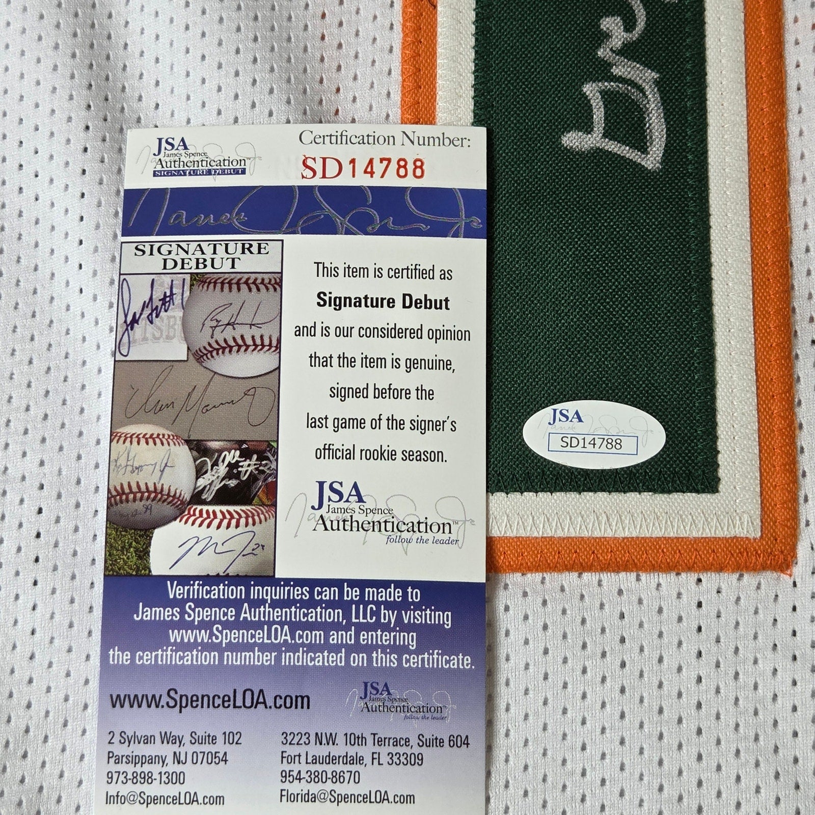 Greg Rousseau Signed Miami Hurricanes Custom Jersey JSA COA Auto #15