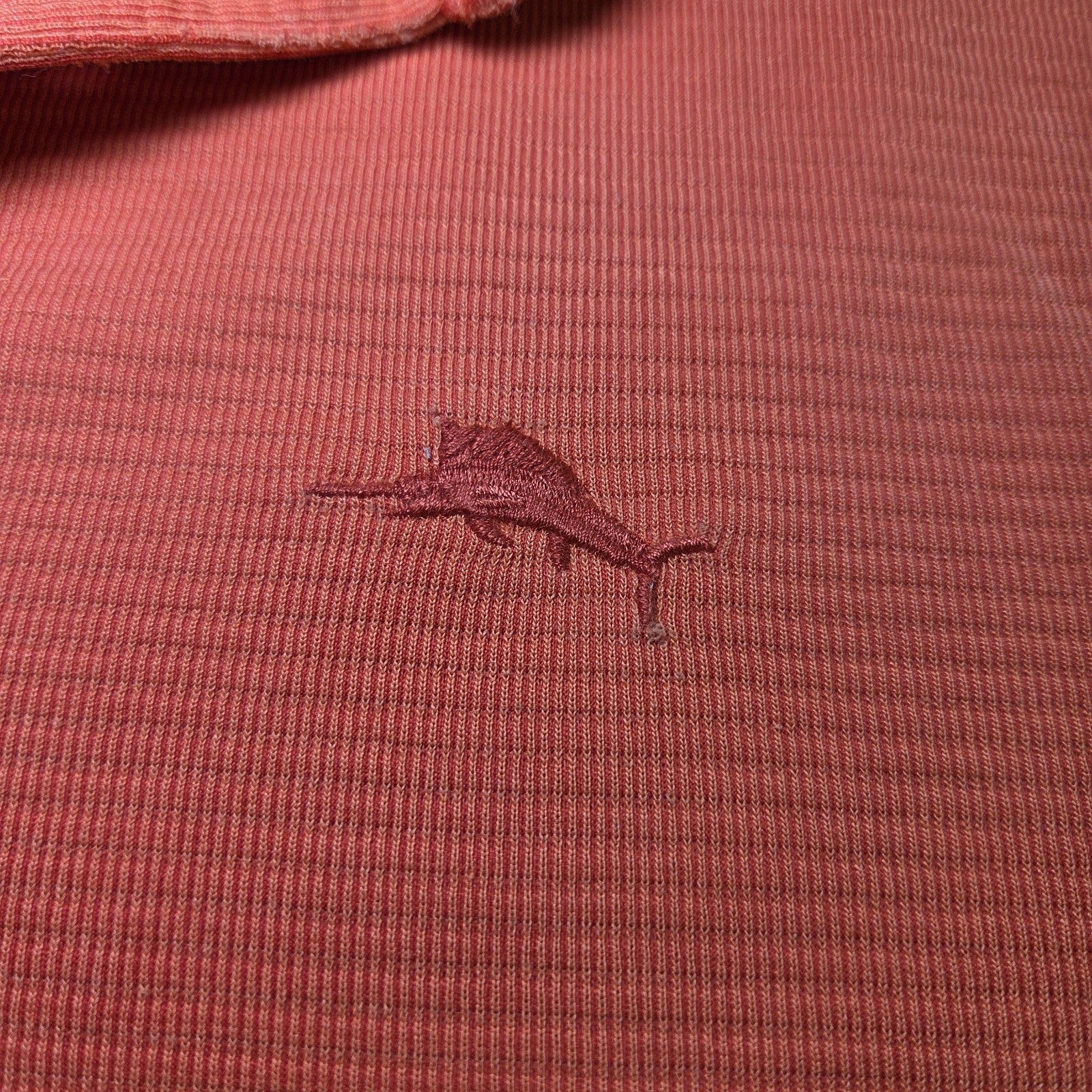 Tommy Bahama IslandZone Polo Shirt Orange S Tencel Blend Lightweight Size S