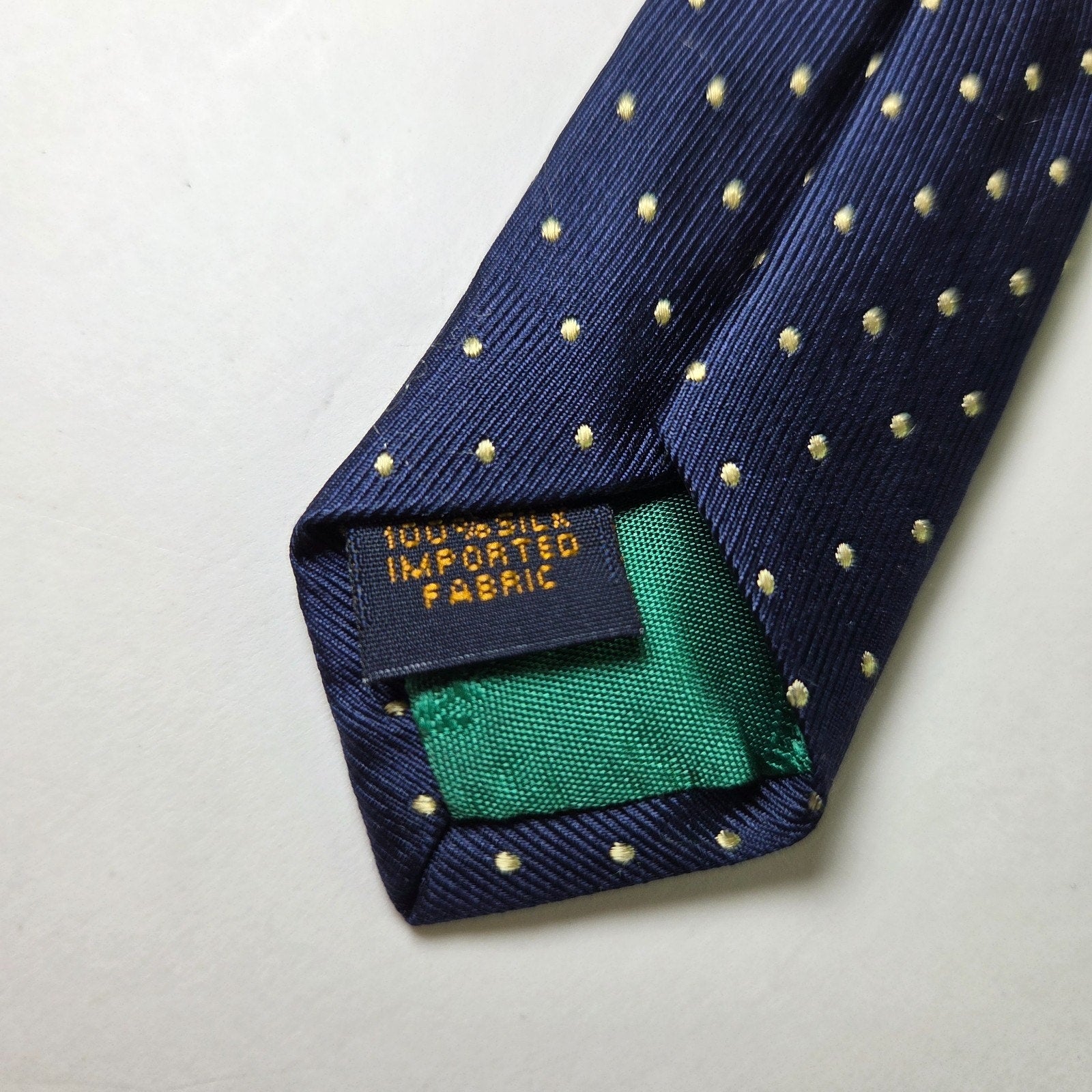 Tommy Hilfiger Repp Tie Navy Yellow Blue Stripe Silk Made in USA