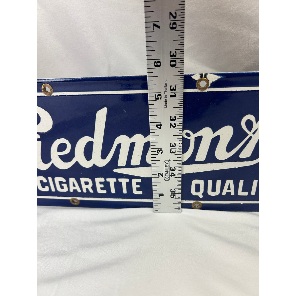 Piedmont Cigarettes Brunswick Billiards Porcelain Advertising Sign 30 Inch