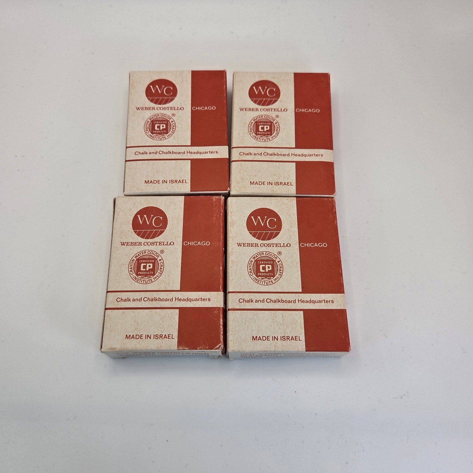 Vintage Chalkboard Chalk Lot – Alpha & Weber Costello Israel – 4 Boxes Unused