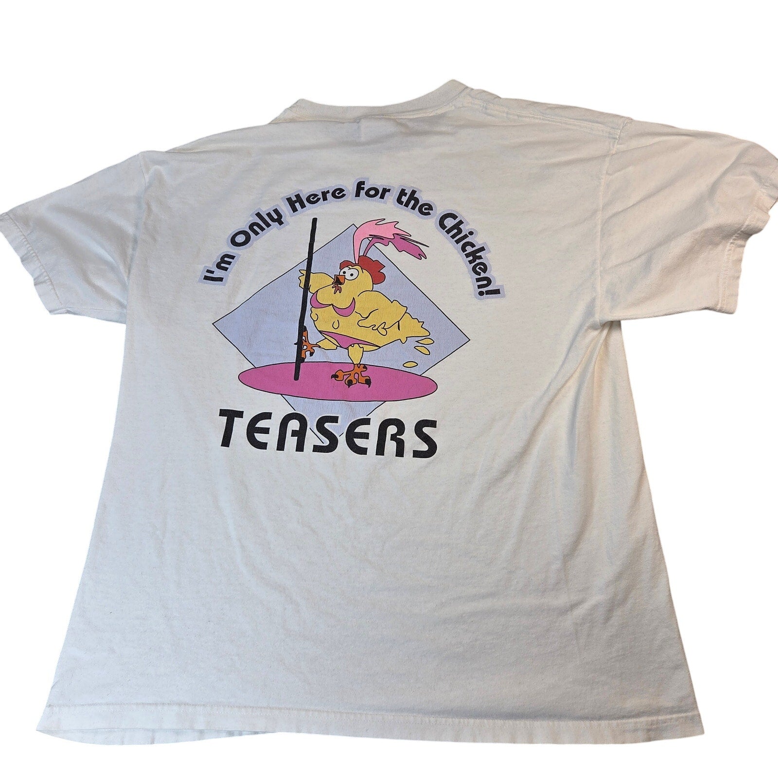 Hanes Vintage Teasers Gentlemens Club Three Forks MT Chicken T Shirt L