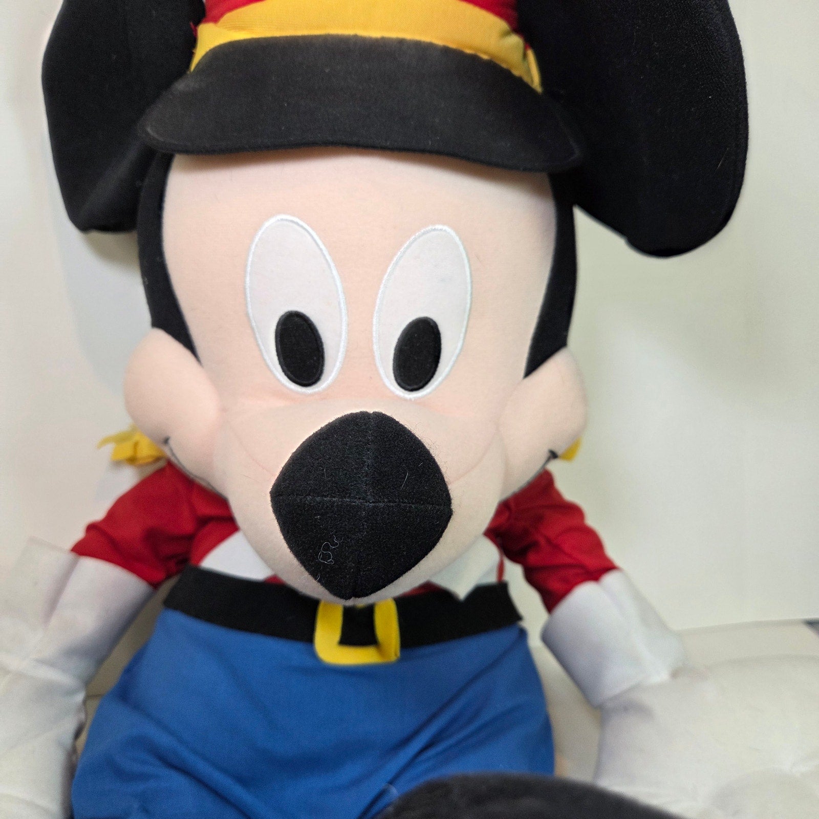 Disney Store Mickey Mouse Marching Band Plush 20" Sitting Band Leader Red Hat