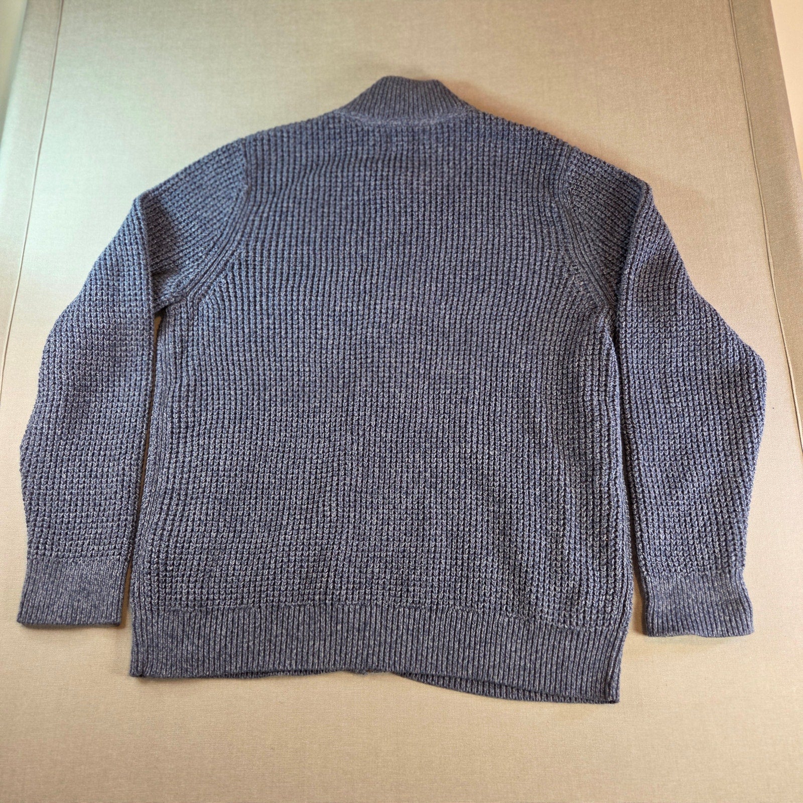 L.L. Bean Organic Cotton Full Zip Sweater Men’s M Blue Knit Jordan