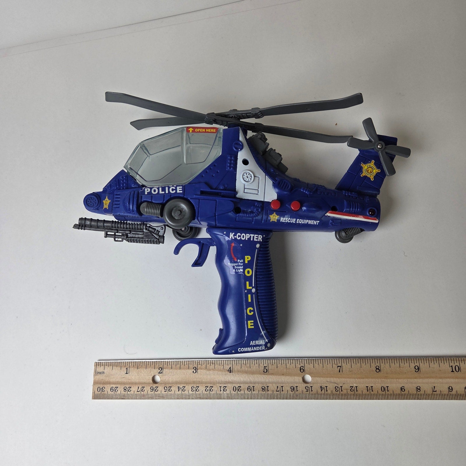 Police K-Copter Aerial Commander Helicopter Toy Sound Light Working