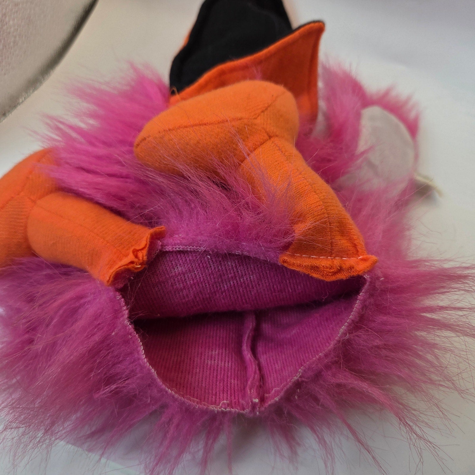 OTC Pink Bird Hand Puppet Plush Squeaker Beak Oriental Trading Toy Puppet