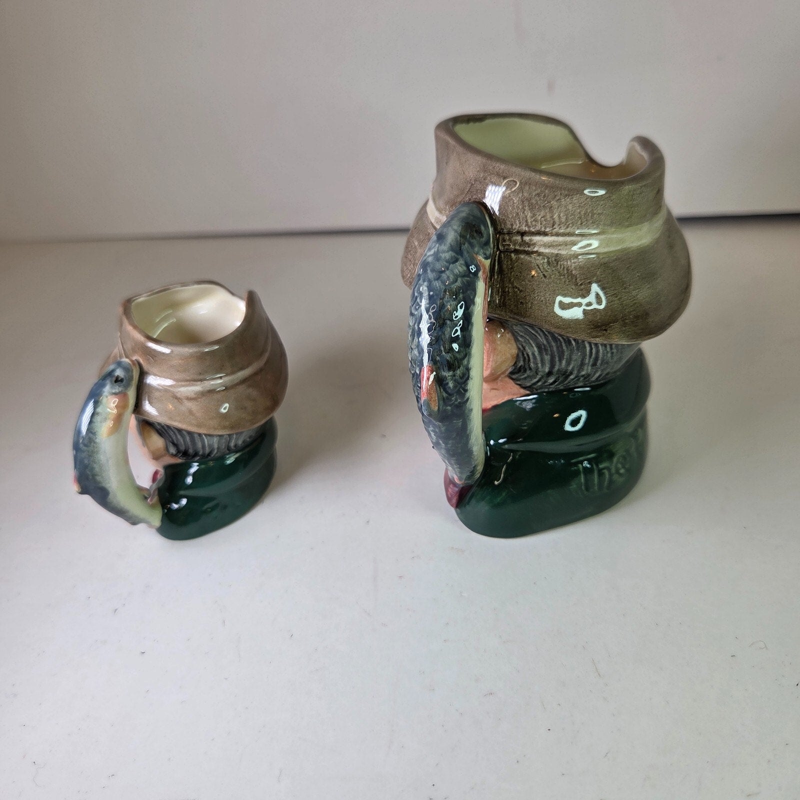Royal Doulton The Poacher Toby Mugs Pair 1954 Mini & Small Sizes 2.5in 4in