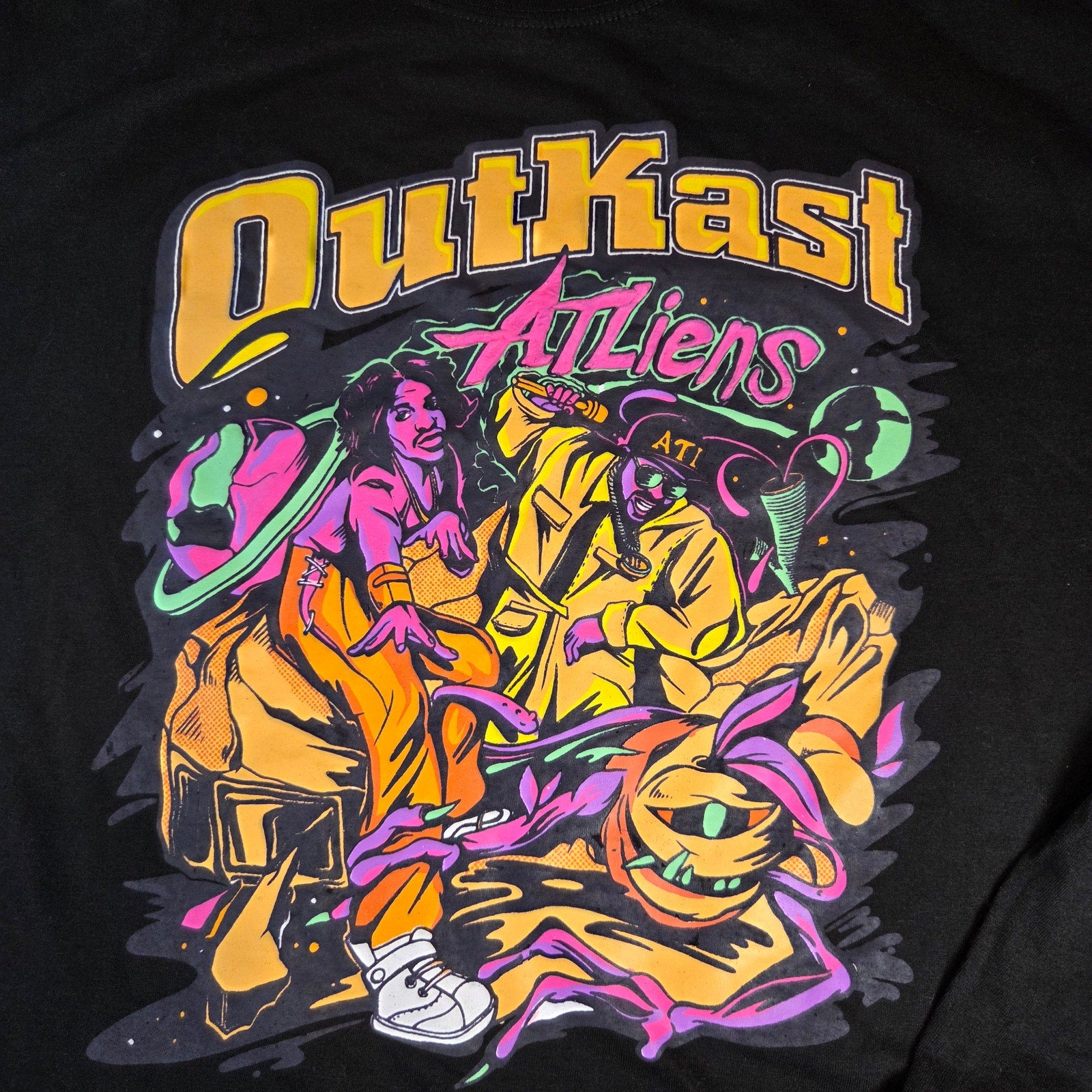 Outkast ATLiens Long Sleeve Shirt XXL 2023 Rap Tee Black Graphic Hip Hop Music