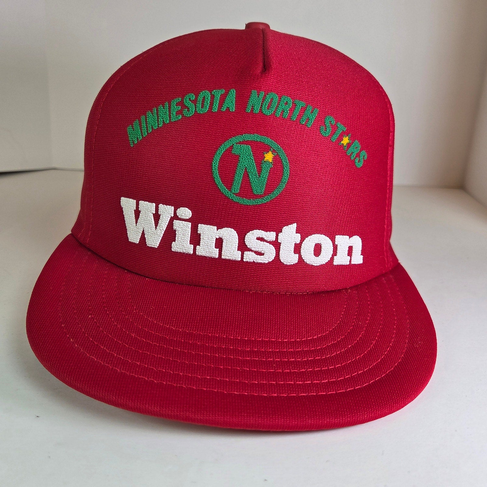 Rare 1980s Minnesota North Stars x Winston Promo Full Foam Snapback Hat