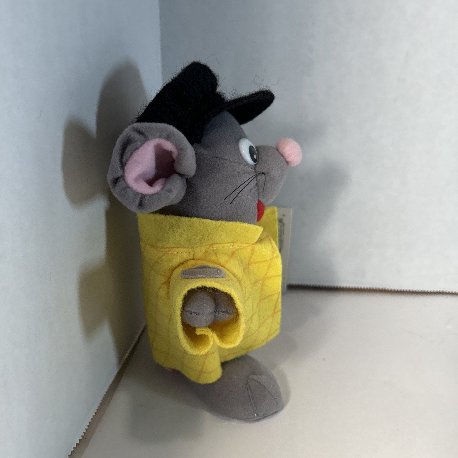 Chattering Critter Mouse Wearing a Yellow Shirt and a Black Hat
