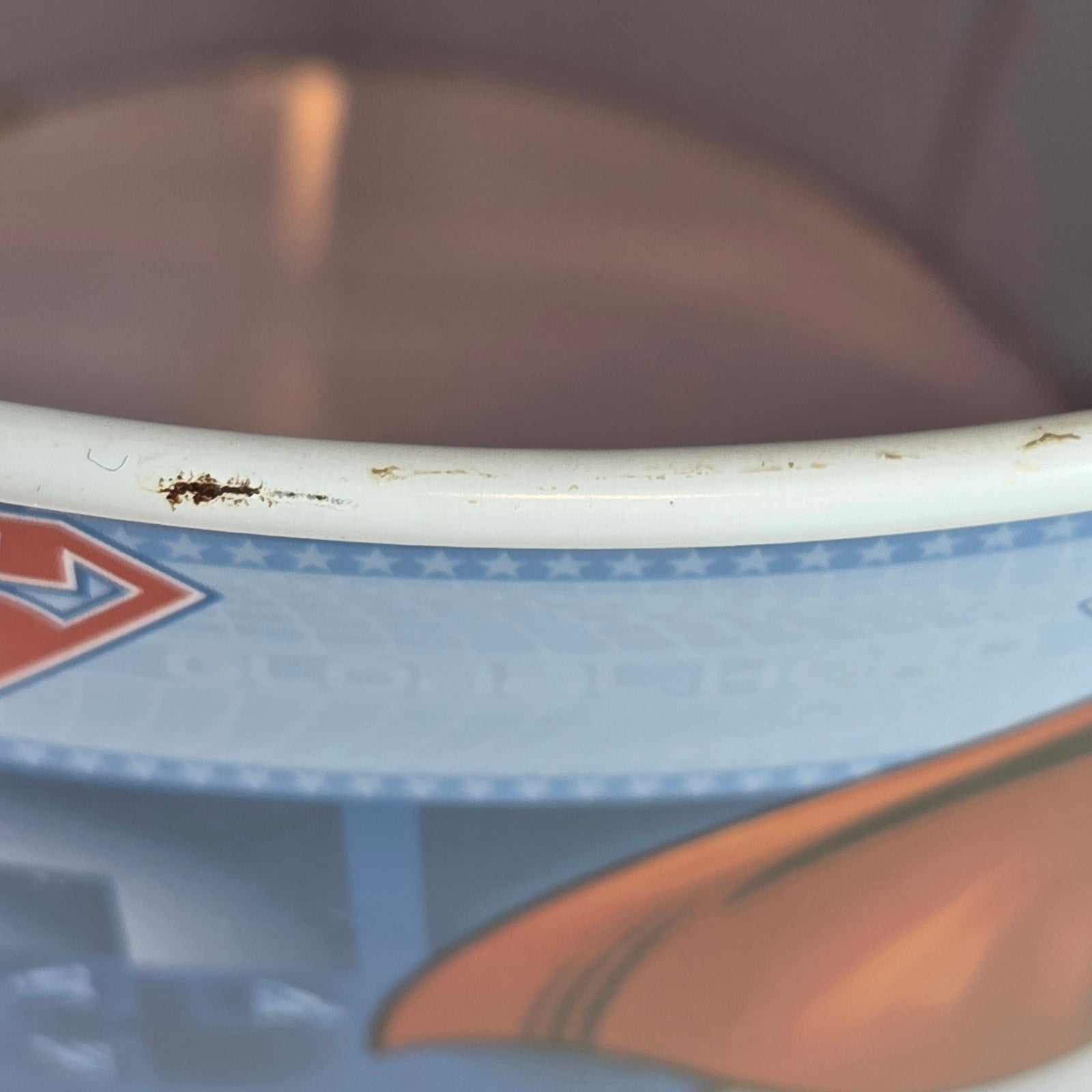 Superman Tin Wastebasket Trash Can DC Comics The Tin Box Co Blue Vintage Style