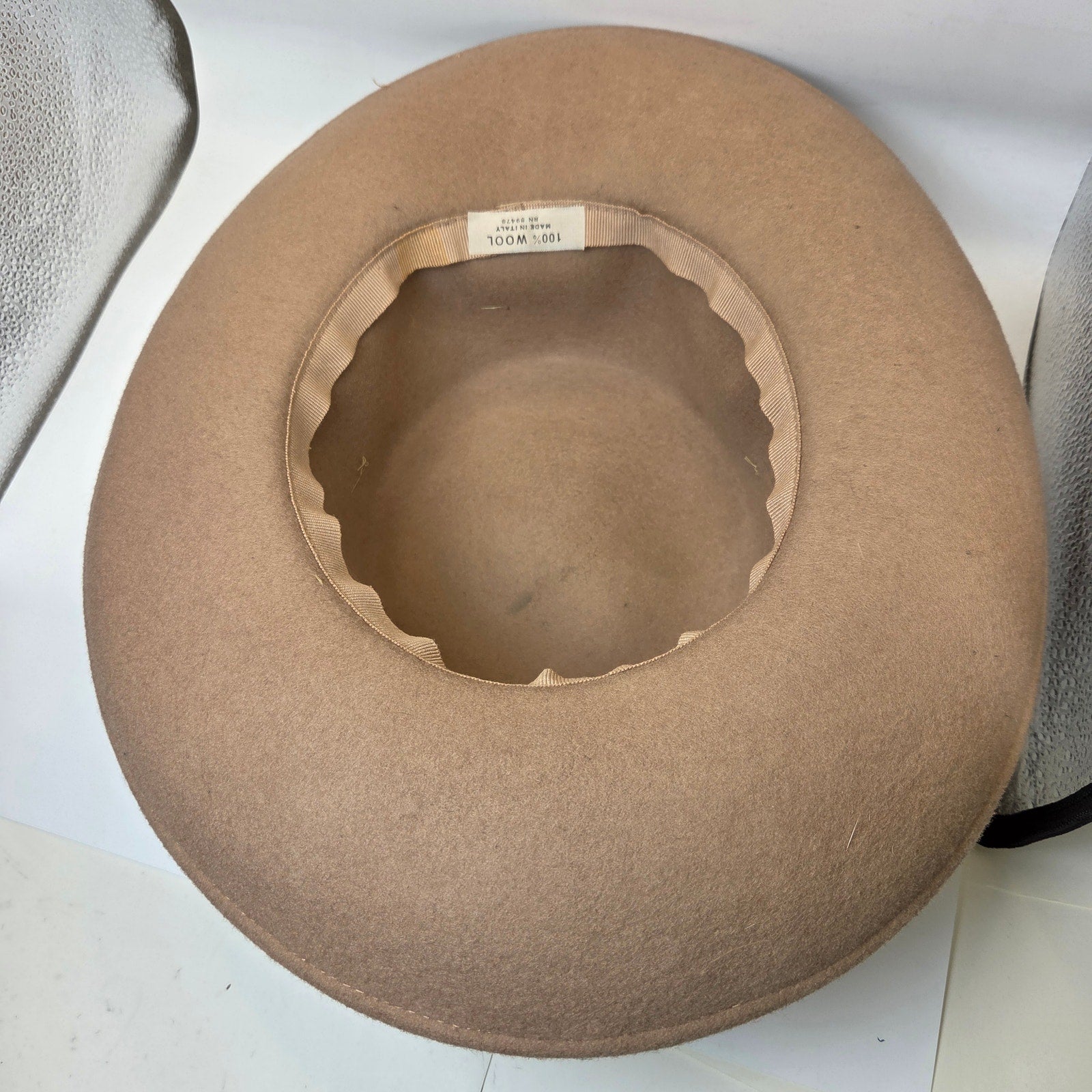 Unbranded Italian Wool Wide Brim Hat Satin Bow Band RN59478 Women's