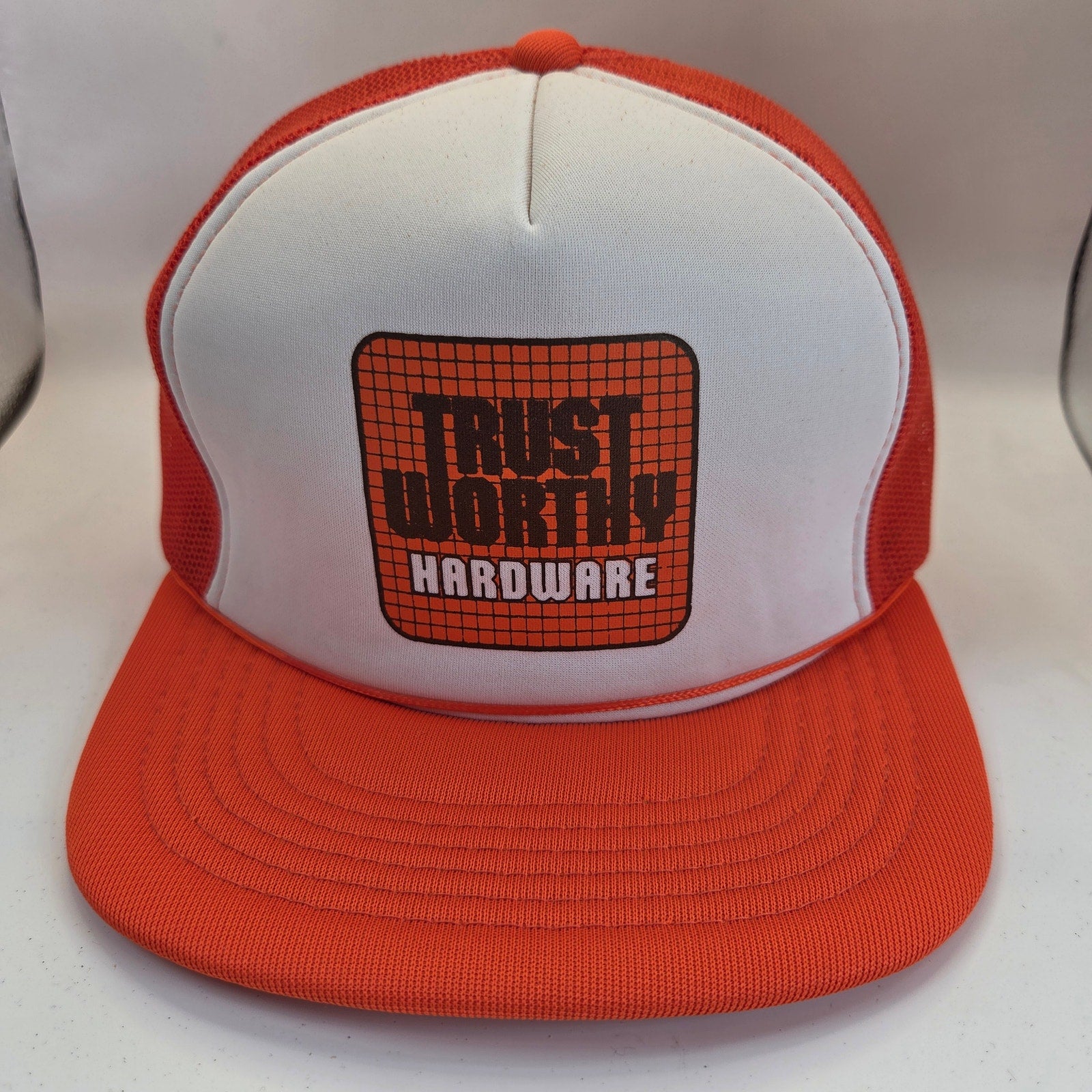 Vintage Trust Worthy Hardware Trucker Snapback Hat Young An Korea Rope OSFA