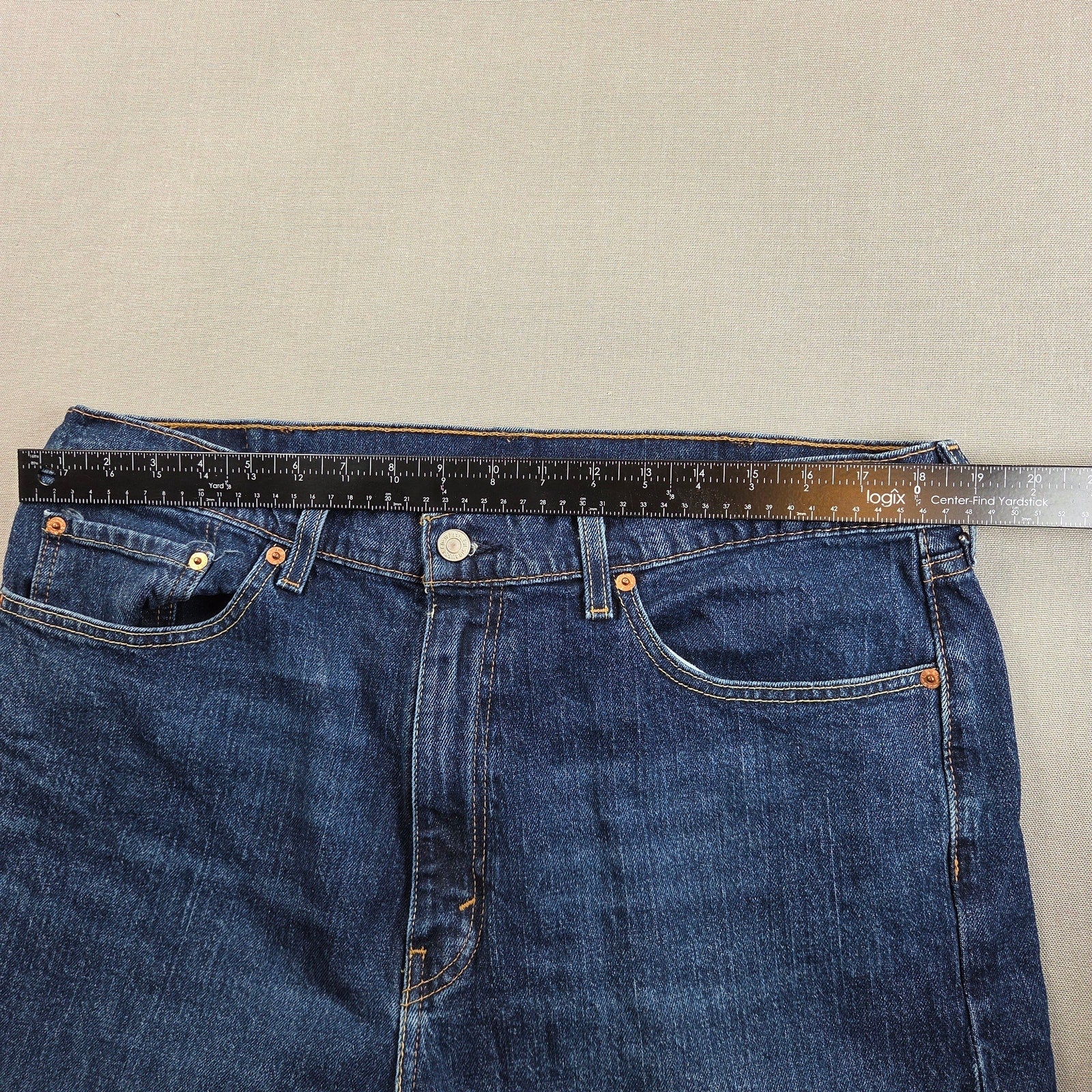 Levi's 505 Regular Fit Jeans Men's 38x32 Dark Wash Straight Leg Mexico