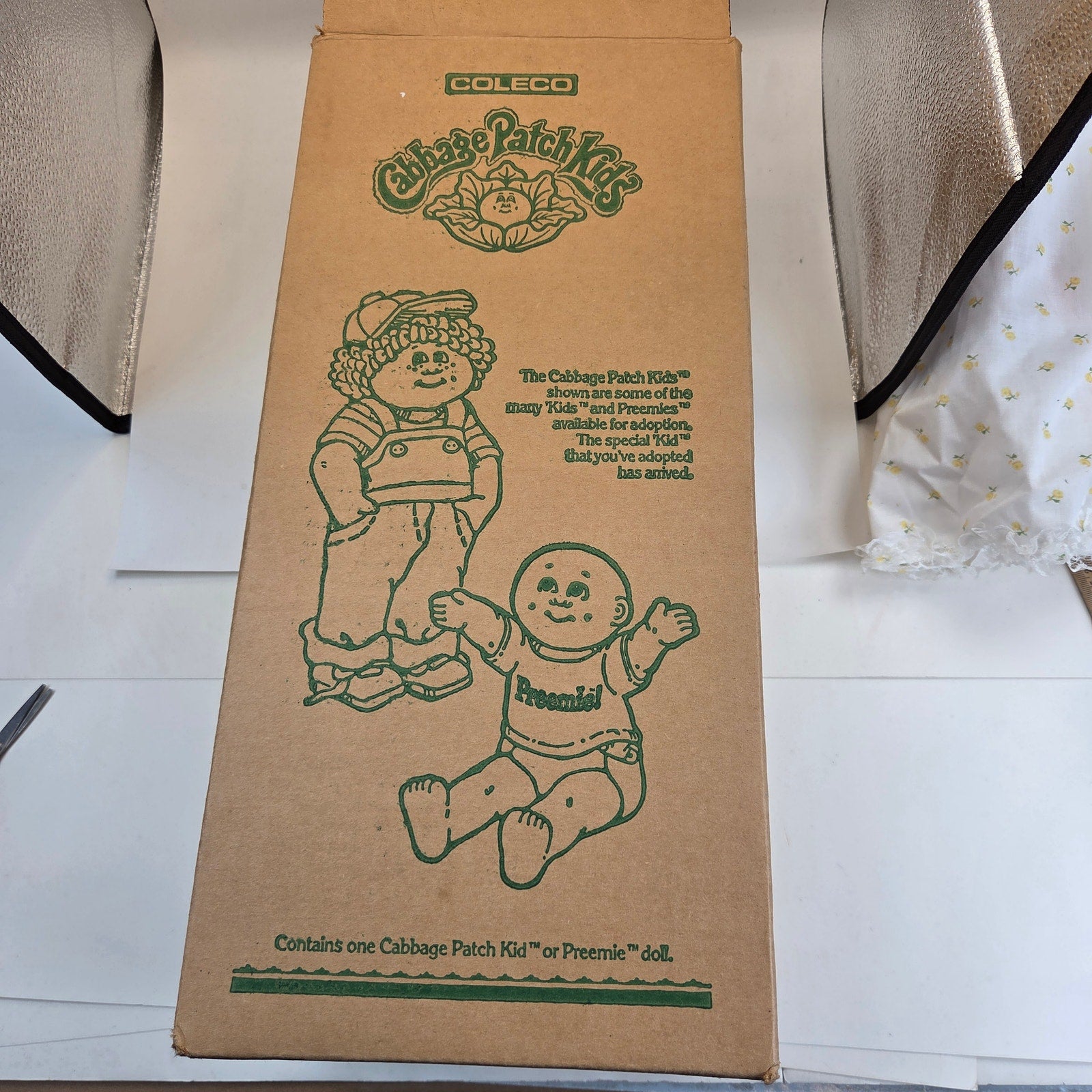 1984 Coleco Cabbage Patch Kids 14" Preemie Girl Doll Box Receipt Hong Kong