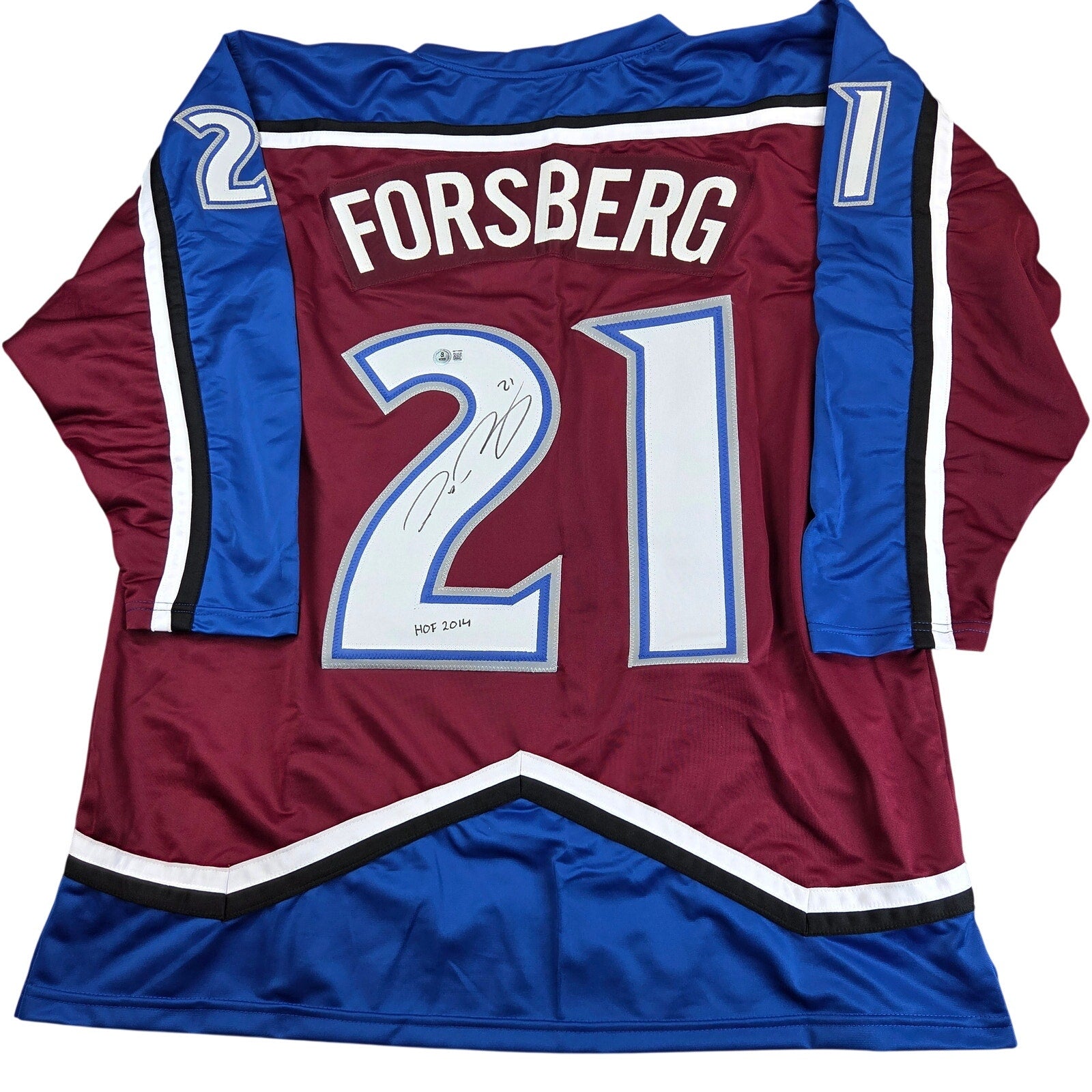 Peter Forsberg HOF 2014 Signed Avalanche Custom Home Jersey BAS Witness COA