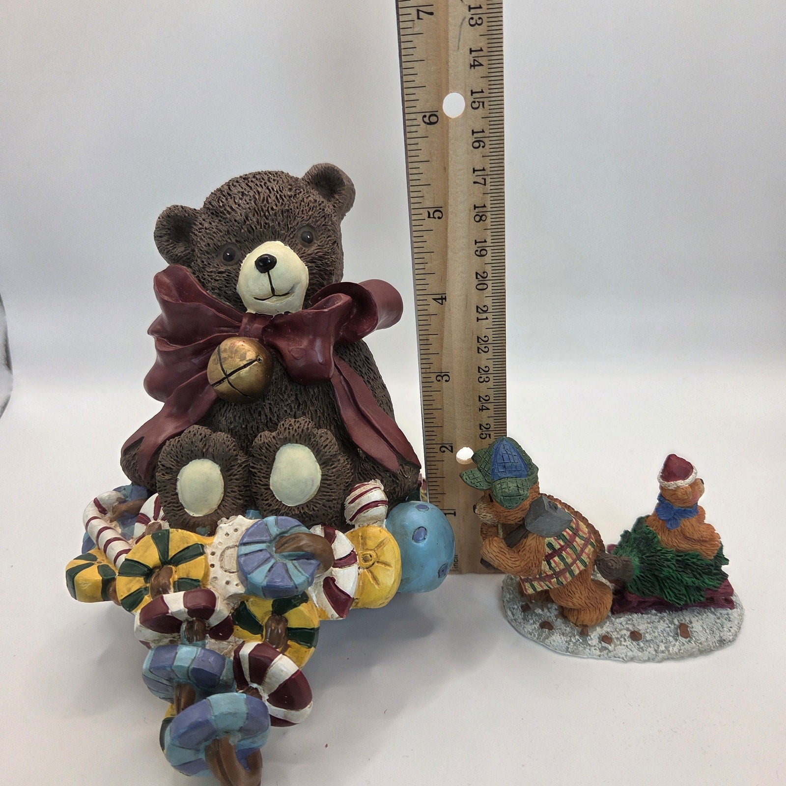 Vintage Style Bear Figurine Lot – Russ Berrie & Stocking Holder