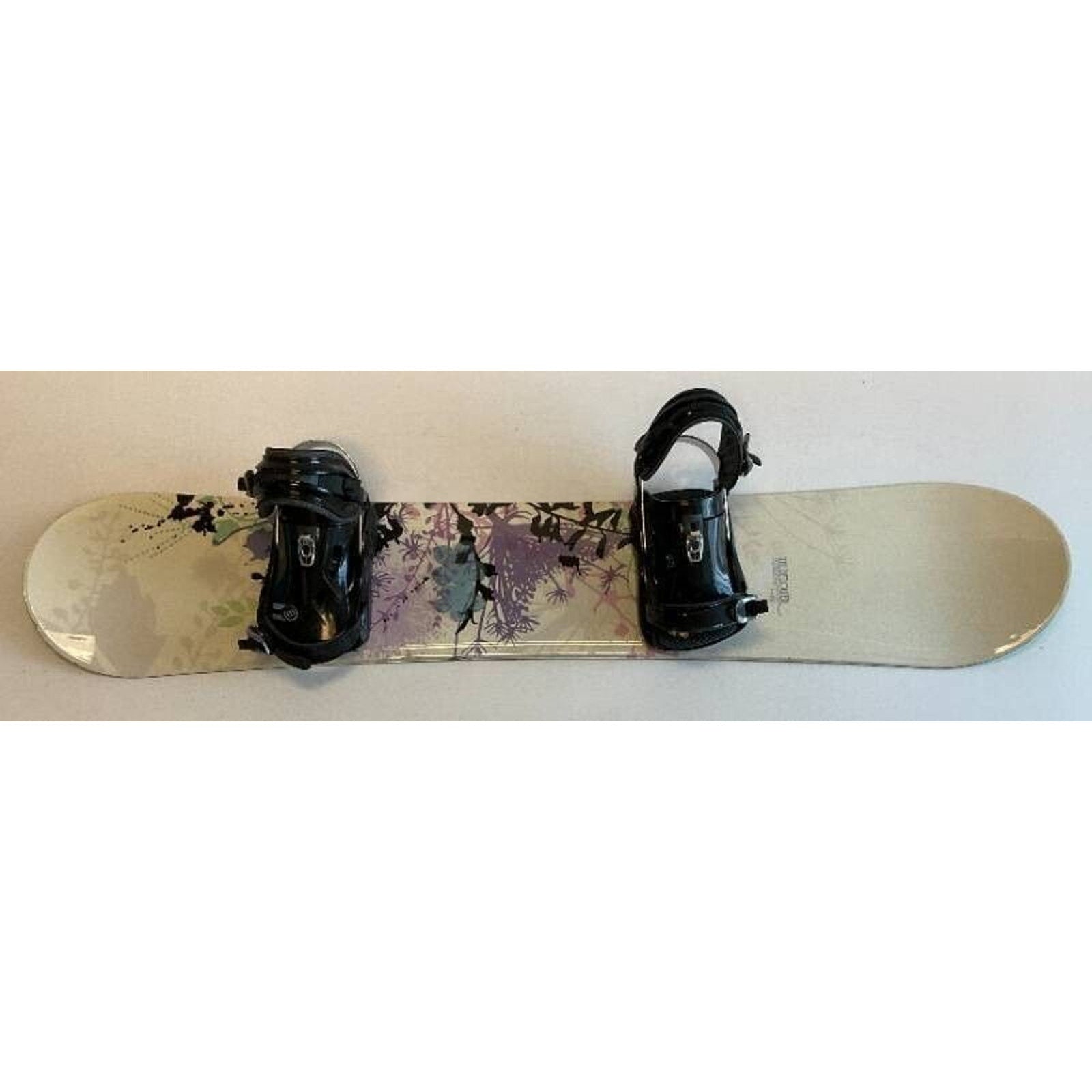 Morrow Wildflower 148cm Snowboard w/ Strap-In Bindings Women’s Rare Green Deck