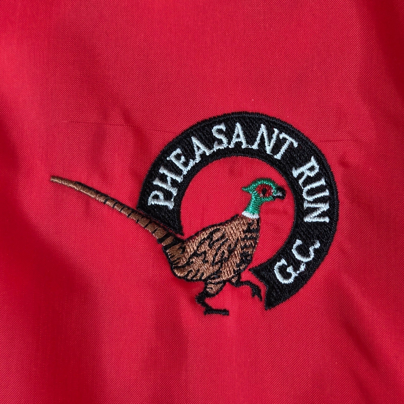 Pheasant Run G.C. 1/4 Zip Vintage Windbreaker Jacket Large Red Golf Club