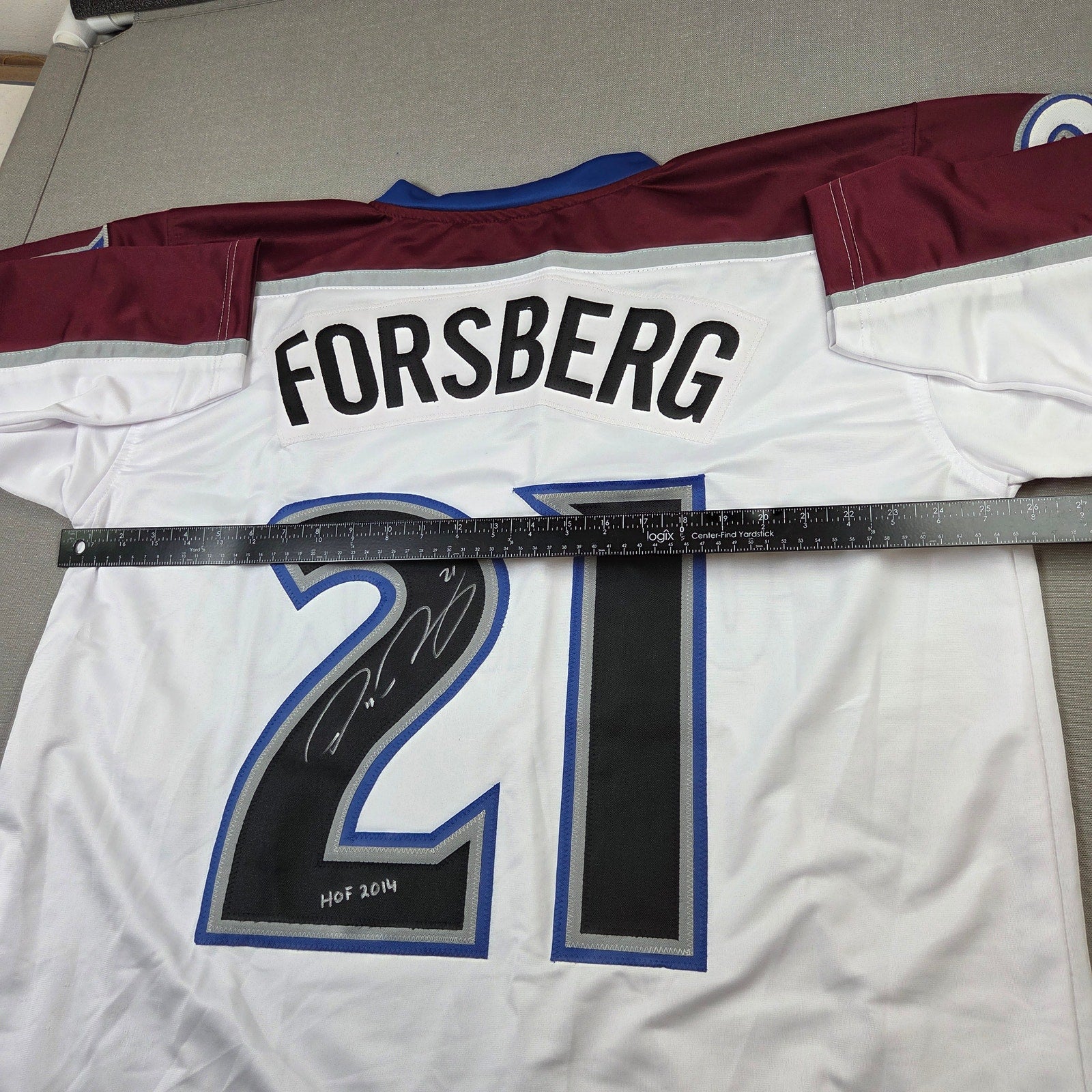 Peter Forsberg HOF 2014 Signed Avalanche Custom Jersey BAS Witness COA