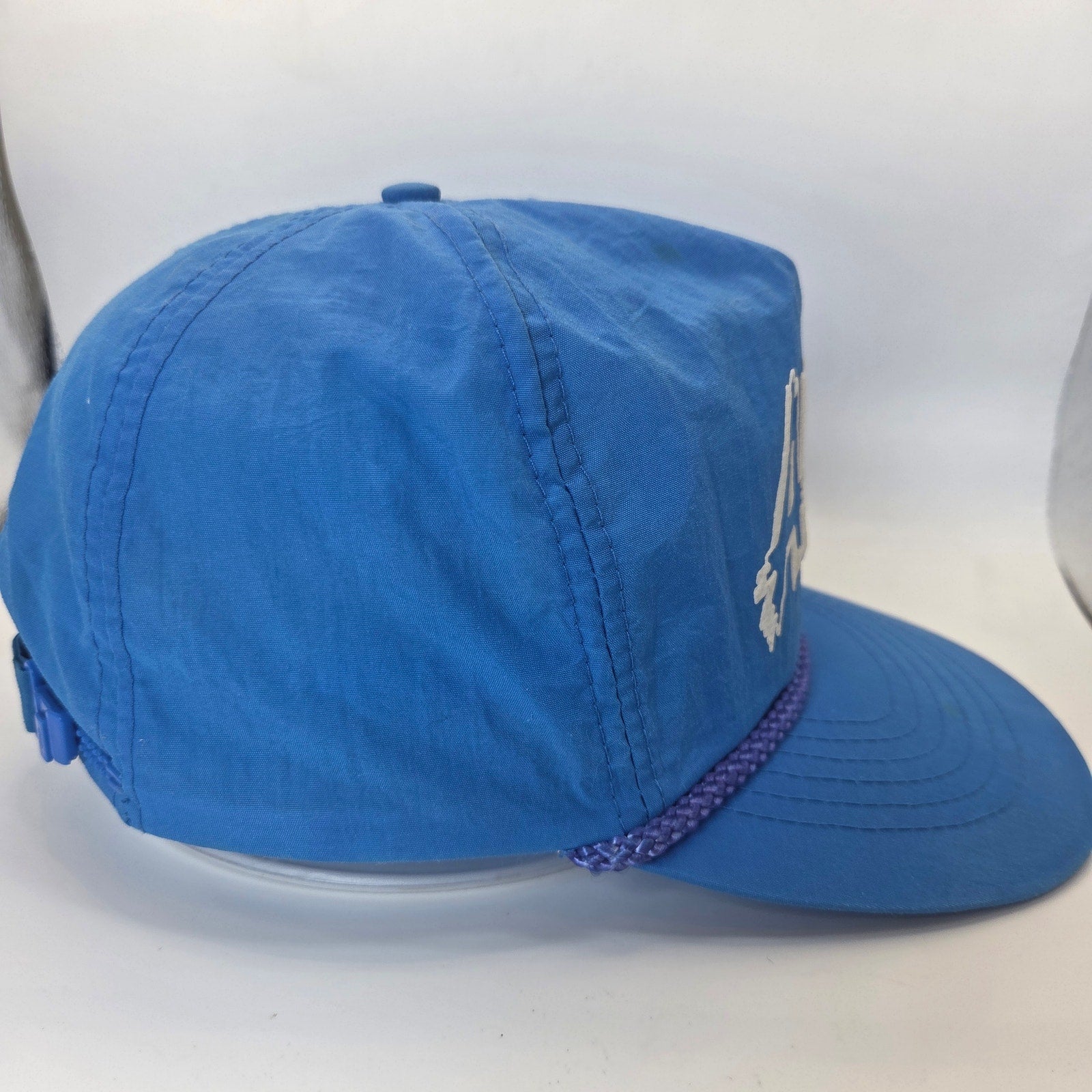 Vintage Alaska Souvenir Rope Snapback Hat Blue Nylon Adjustable Cap USA