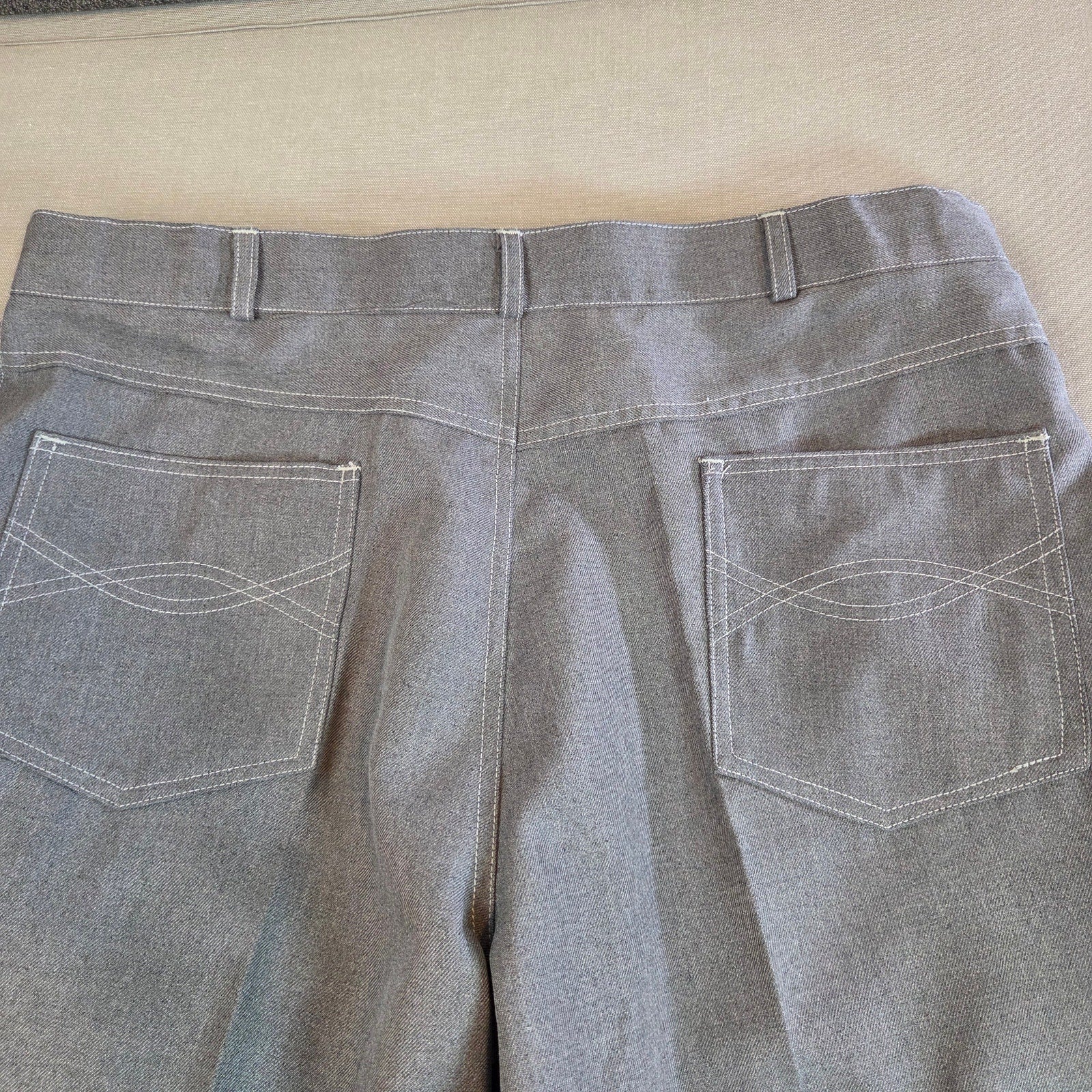 Haband Men’s Dress Slacks 37x27 Gray Polyester Permanent Press Pants